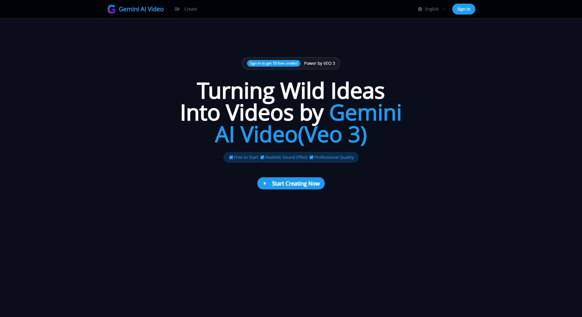 Gemini AI Video Generator with Audio | Veo3 AI Screenshot