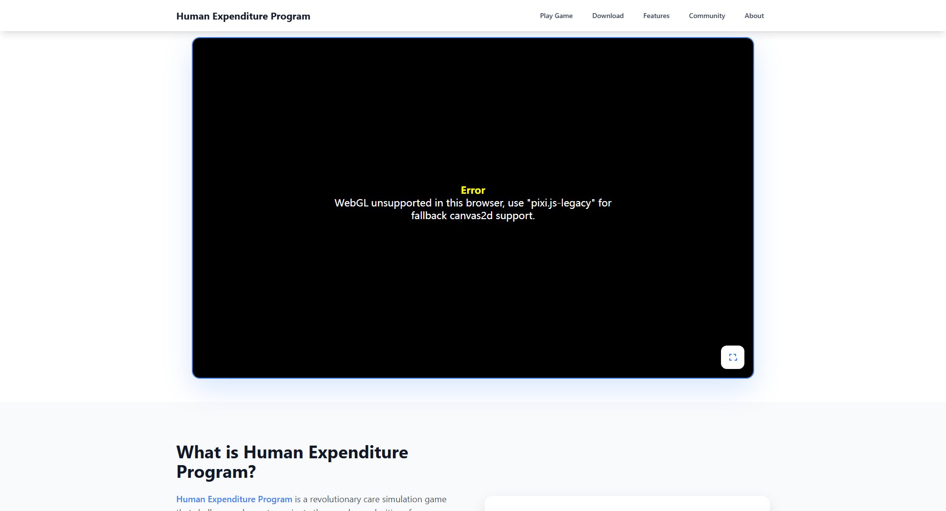 Human Expenditure Program Screenshot Human Expenditure Program Screenshot