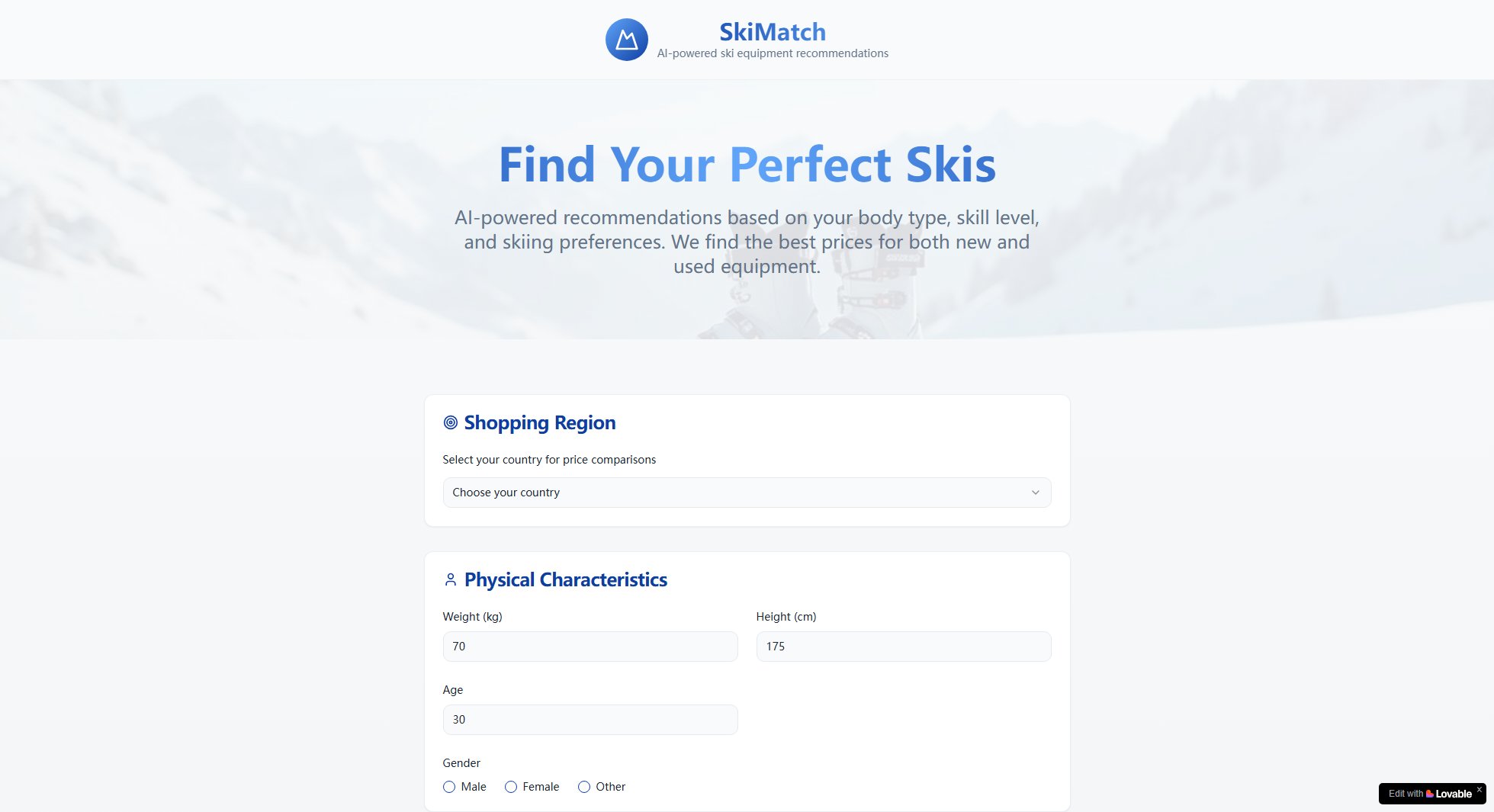 SkiMatch Screenshot