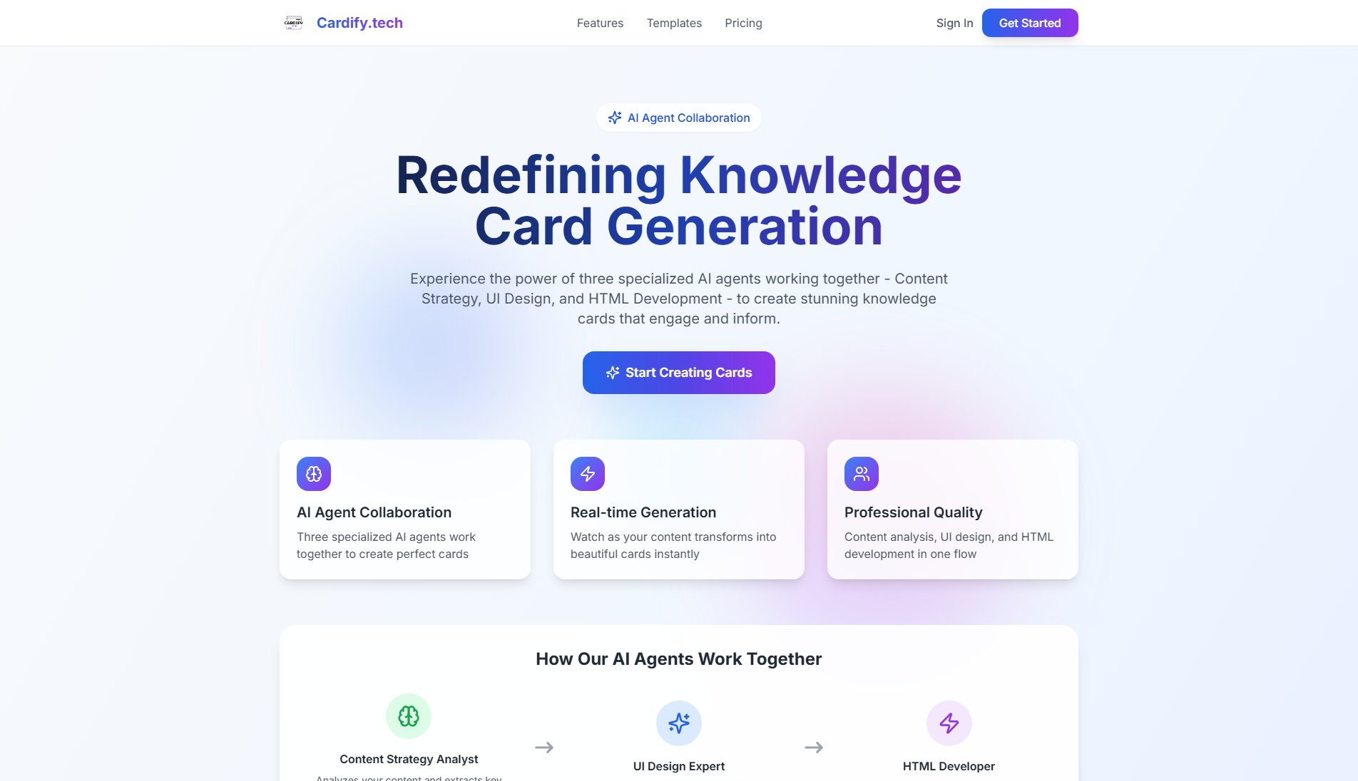 Cardify.tech Cardify.tech Interface & Screenshots