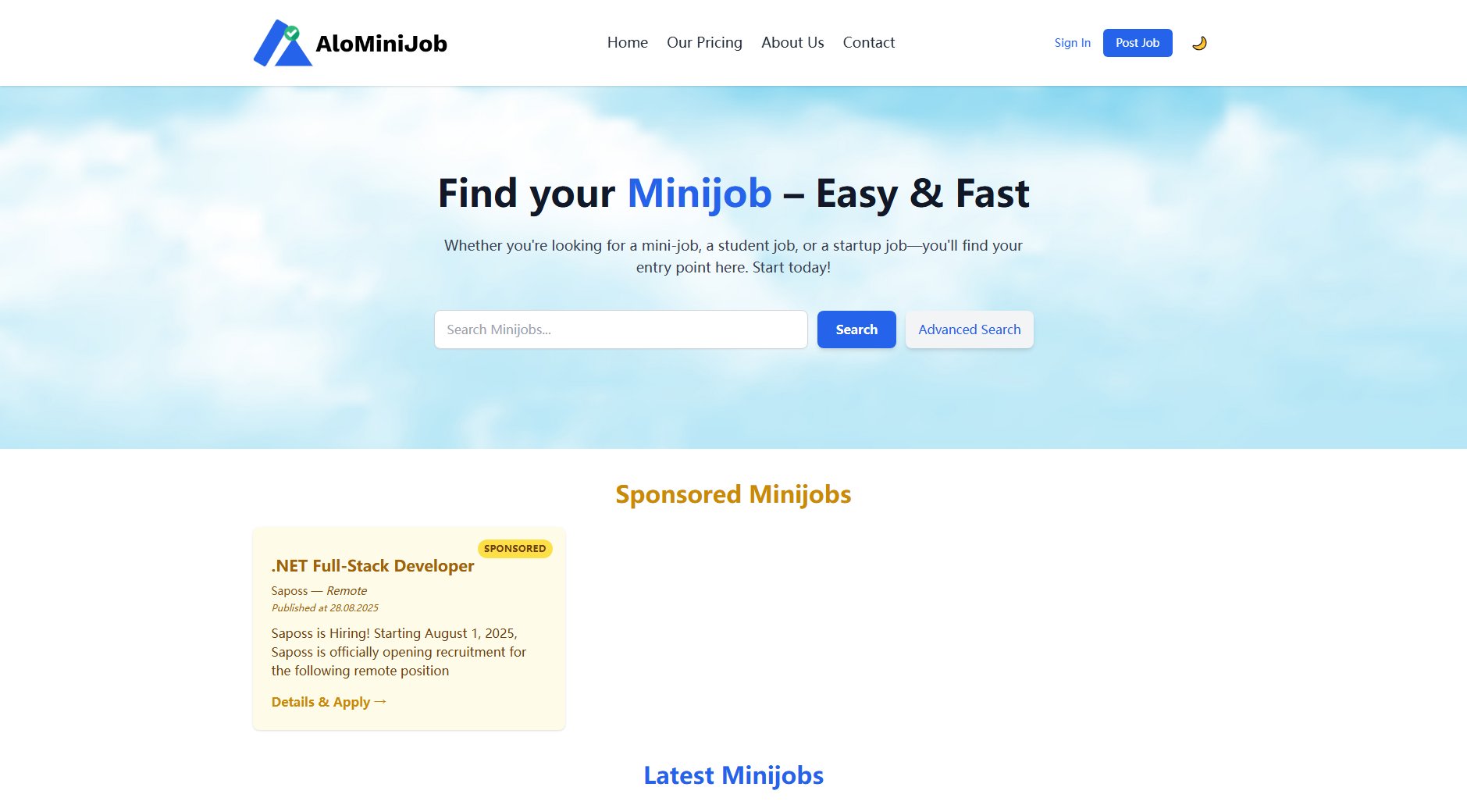 AloMiniJob AloMiniJob Interface & Screenshots