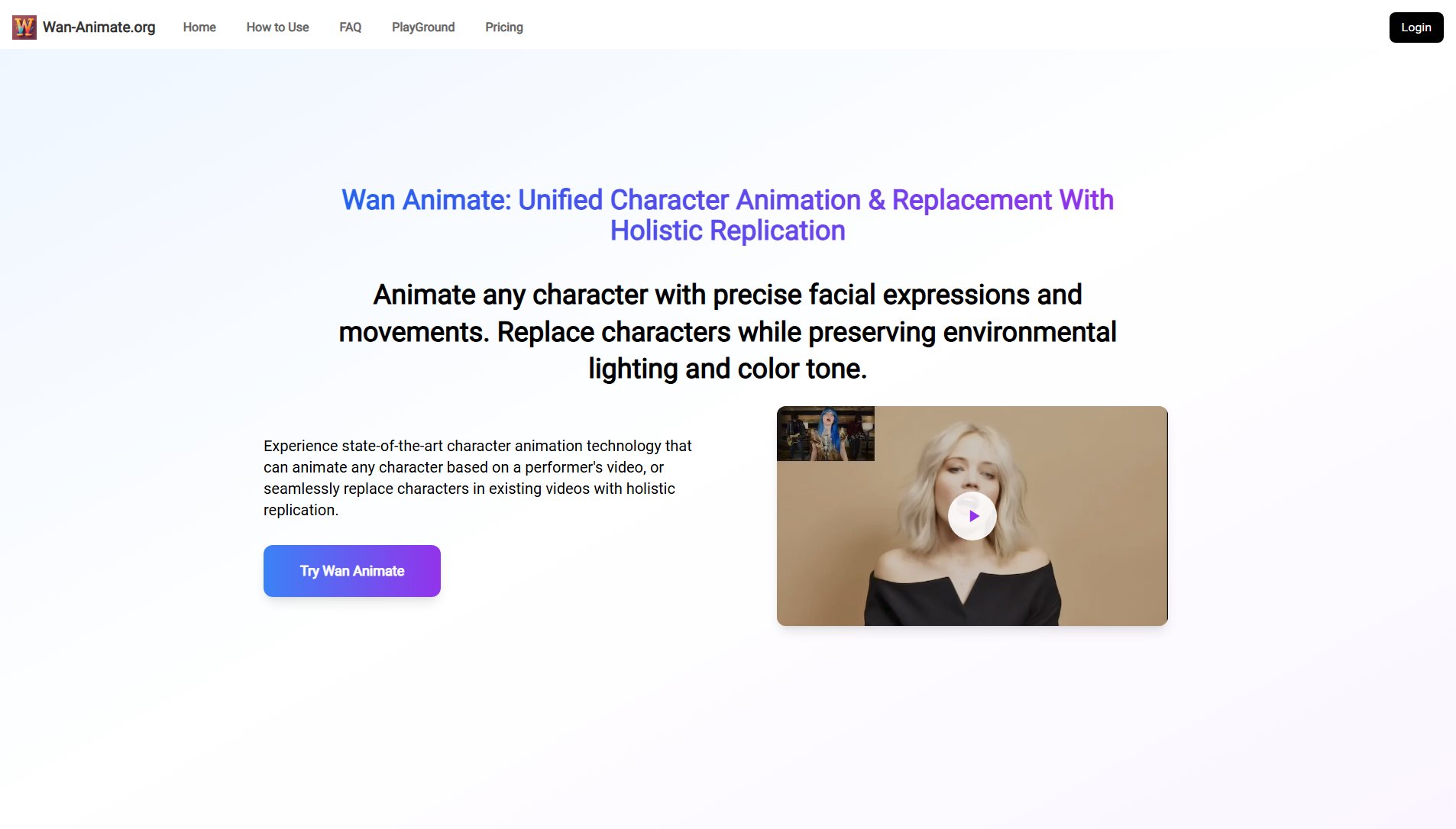 Wan Animate Screenshot Wan Animate Screenshot