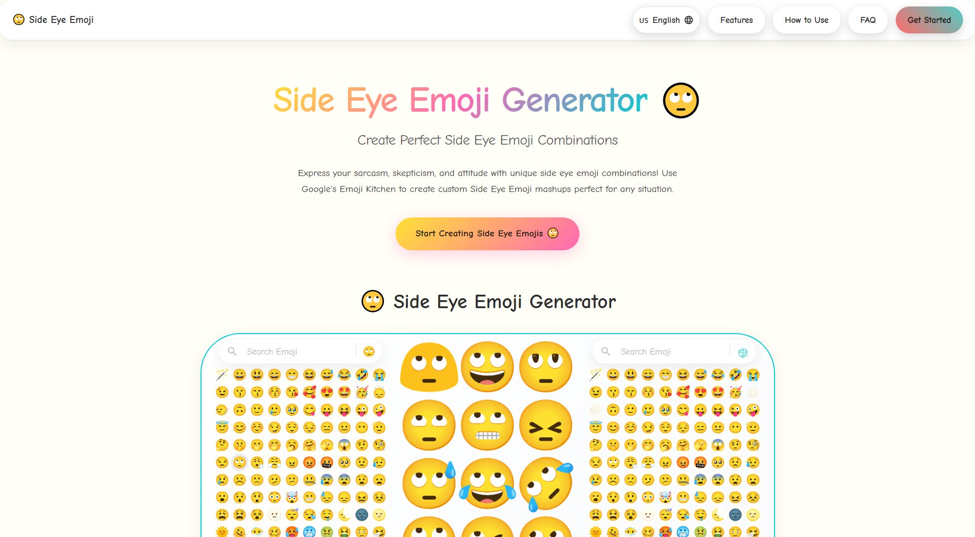 Side Eye Emoji Generator Screenshot