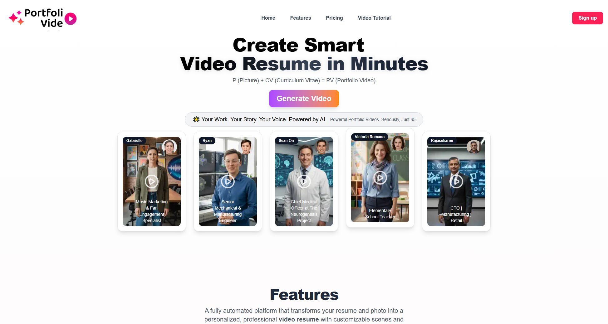 PortfolioVideo PortfolioVideo Interface & Screenshots