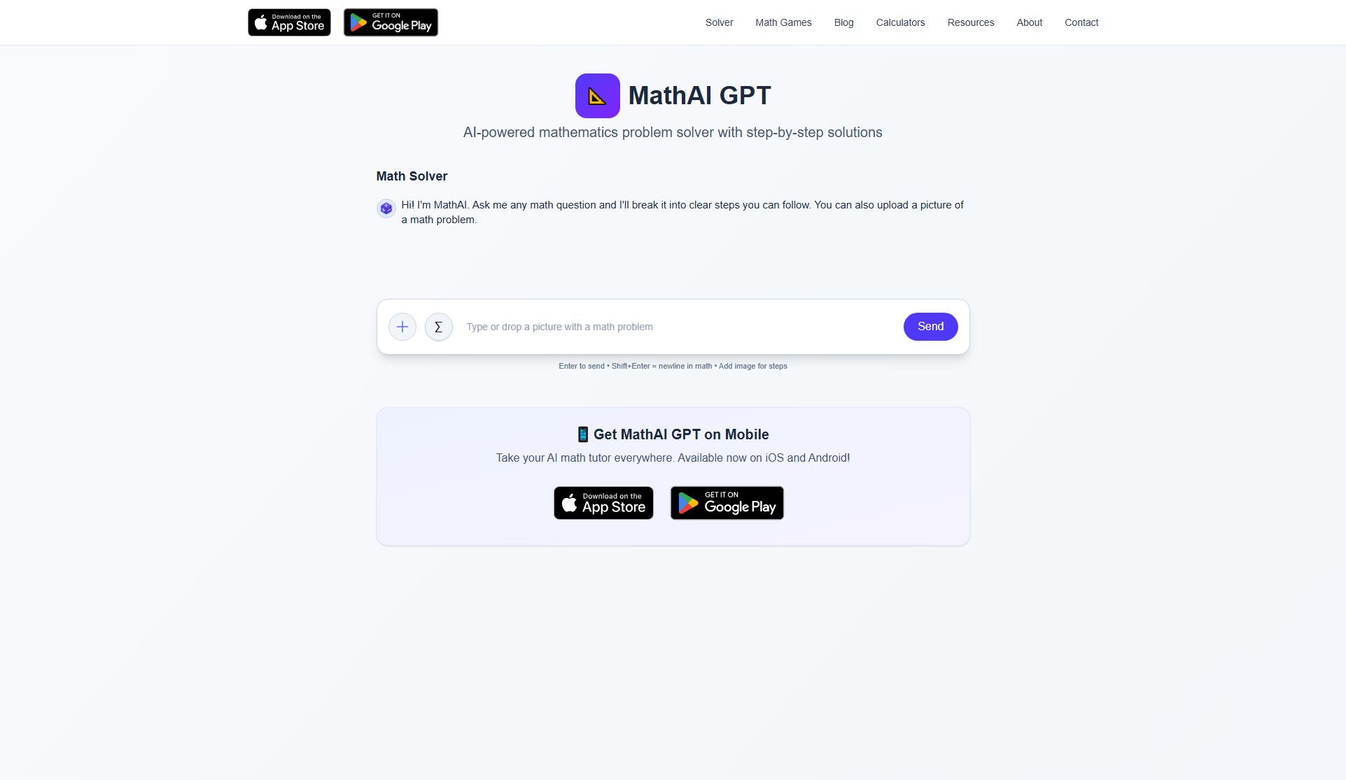 MathAI GPT MathAI GPT Interface & Screenshots