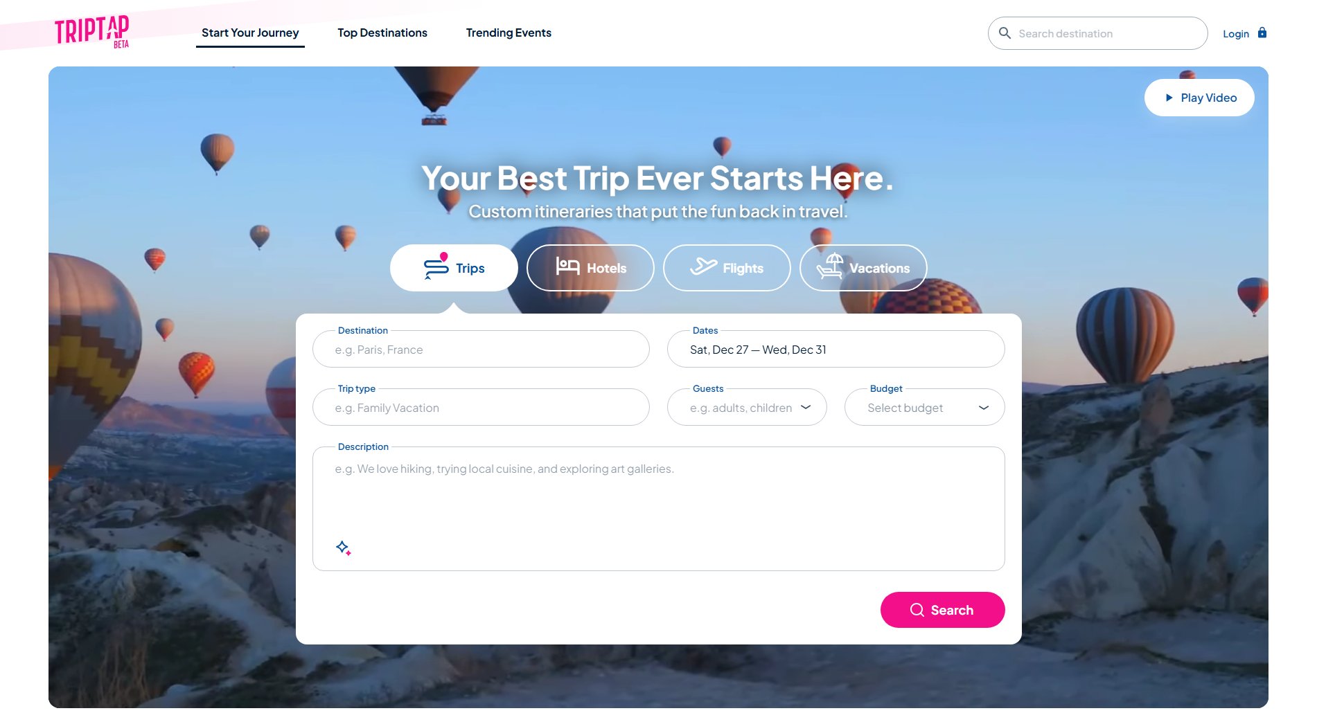 TripTap TripTap Interface & Screenshots