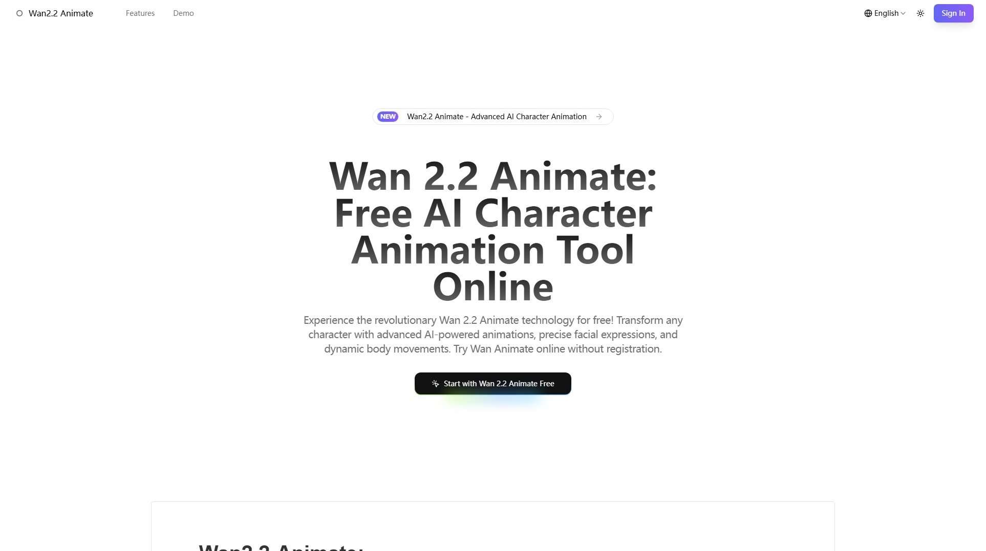 Wan2.2 Animate Screenshot
