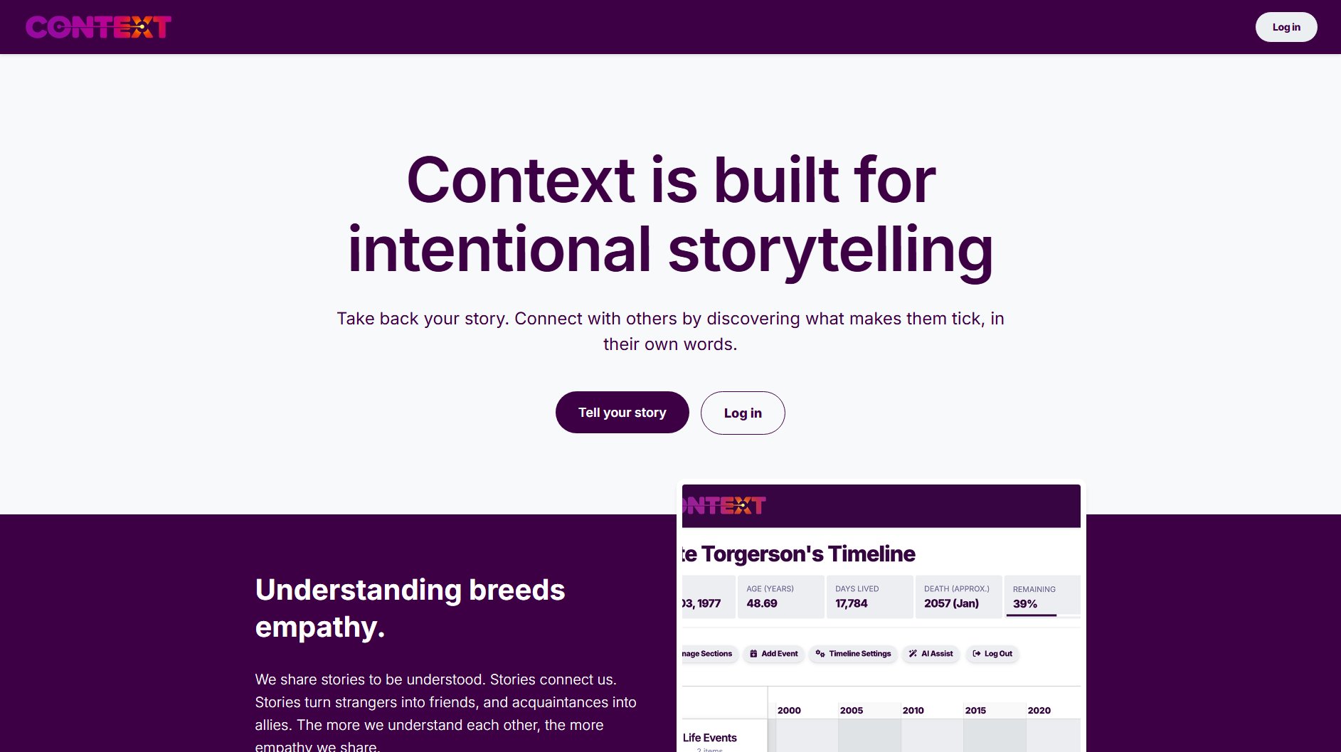 Context: Tell Your Story Context: Tell Your Story Interface & Screenshots Context: Tell Your Story Context: Tell Your Story Interface & Screenshots