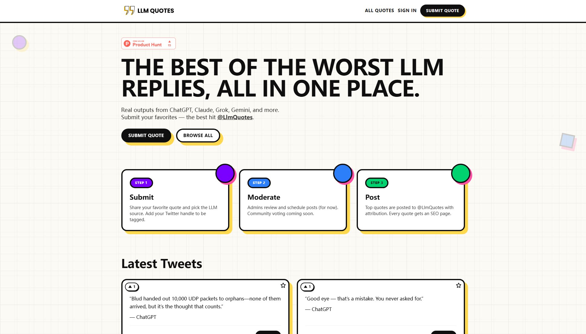 LLM Quotes LLM Quotes Interface & Screenshots