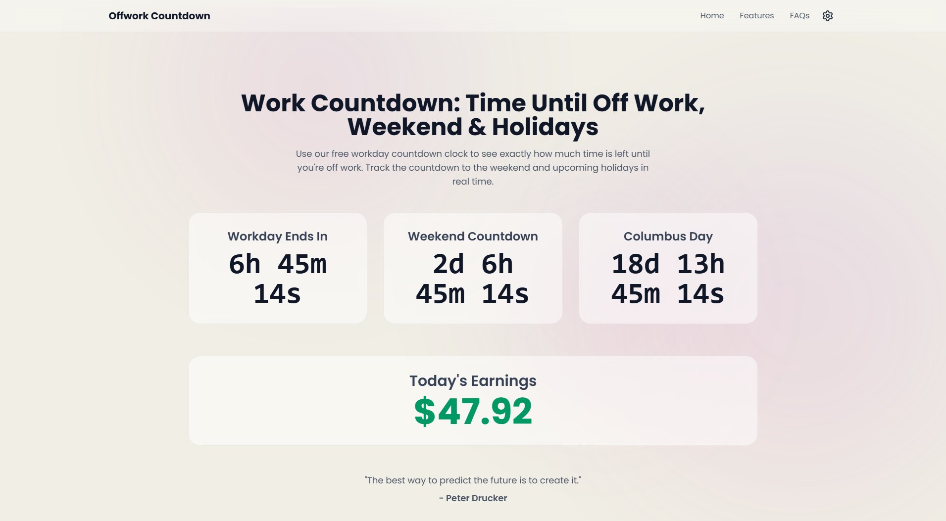 Work Countdown Timer Screenshot