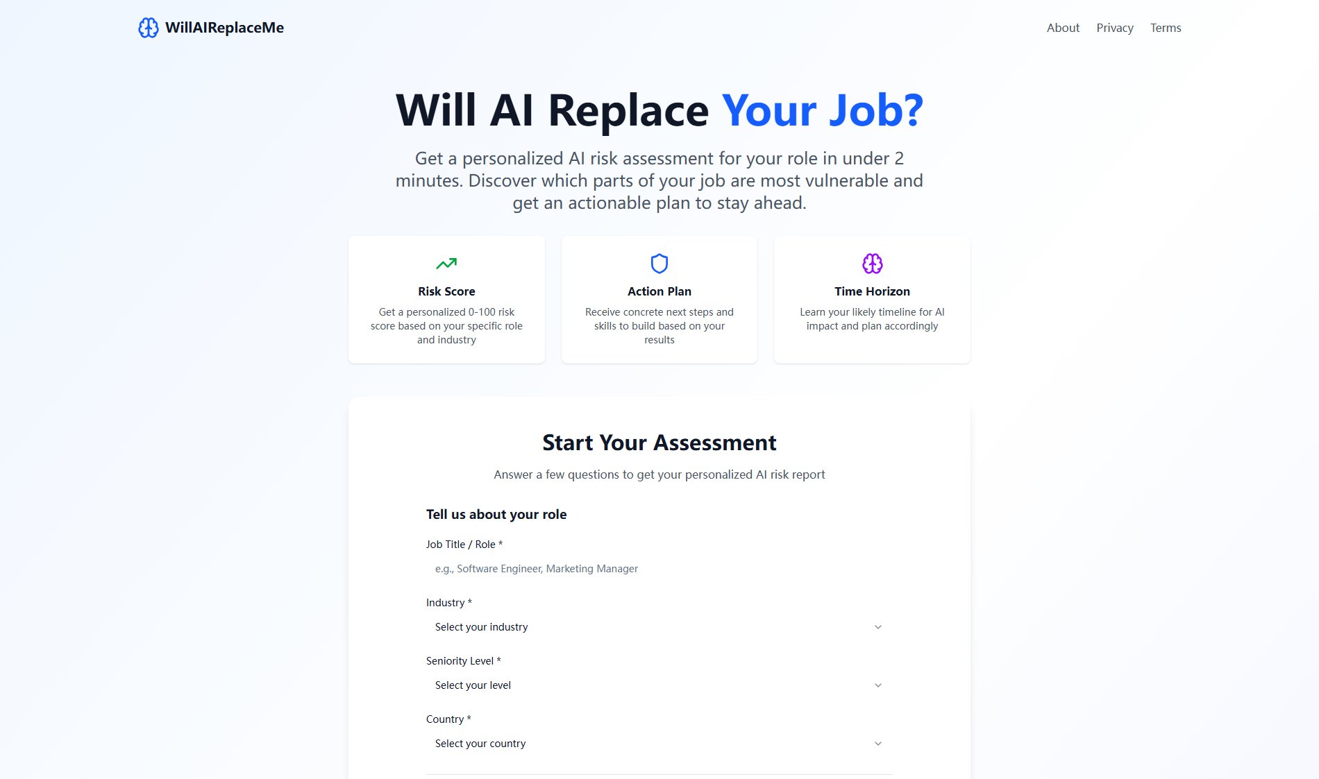 Will AI Replace Me? Will AI Replace Me? Interface & Screenshots