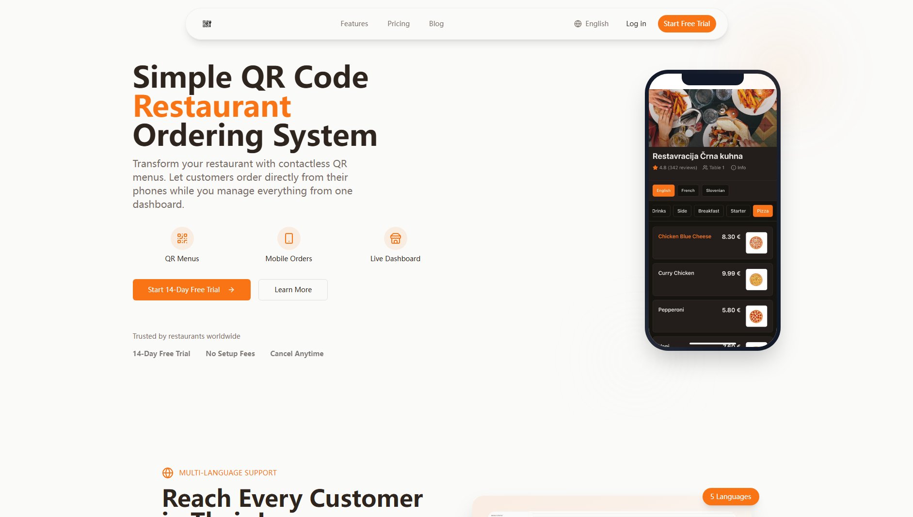 QR Order.me QR Order.me Interface & Screenshots