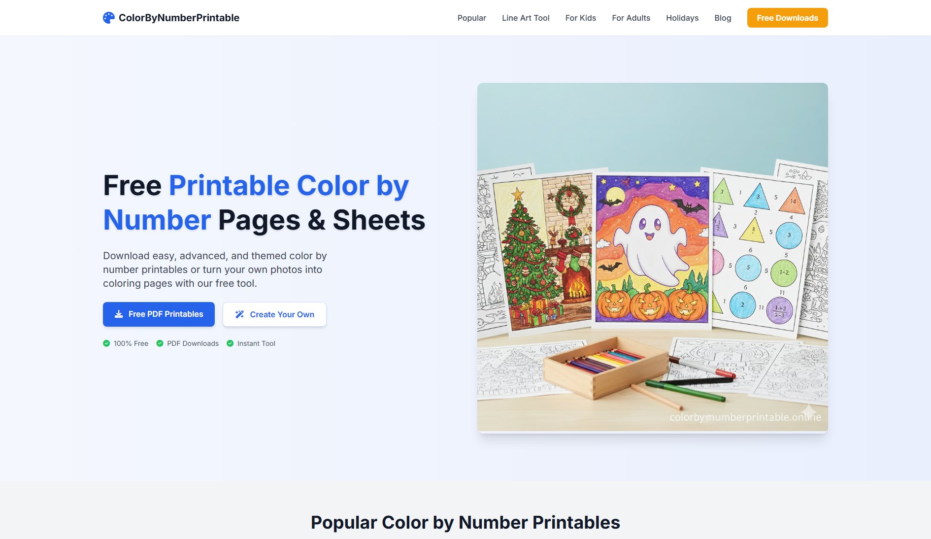 Free Printable Color by Number & Line Art Tool Screenshot