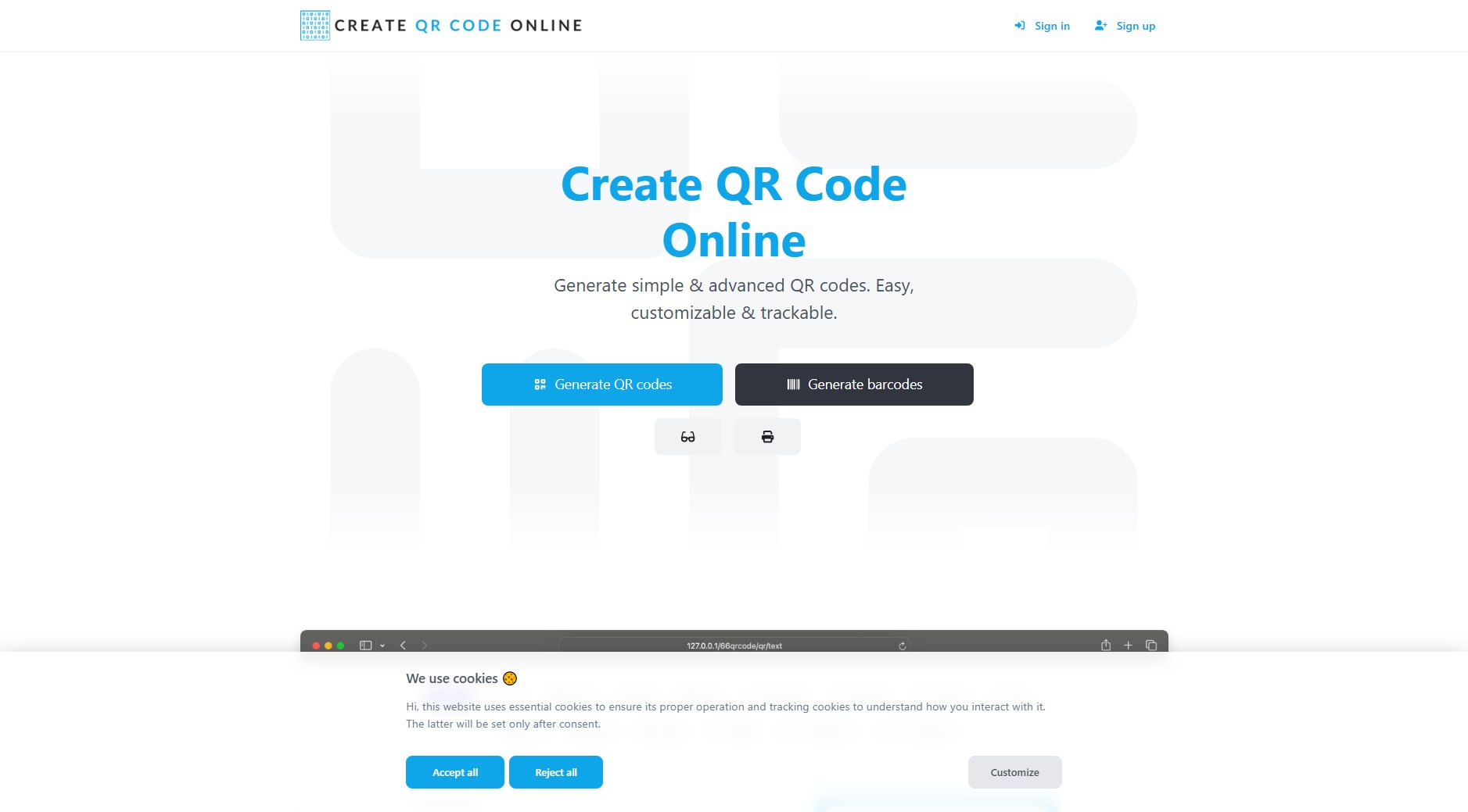 Create QR Code Online Create QR Code Online Interface & Screenshots