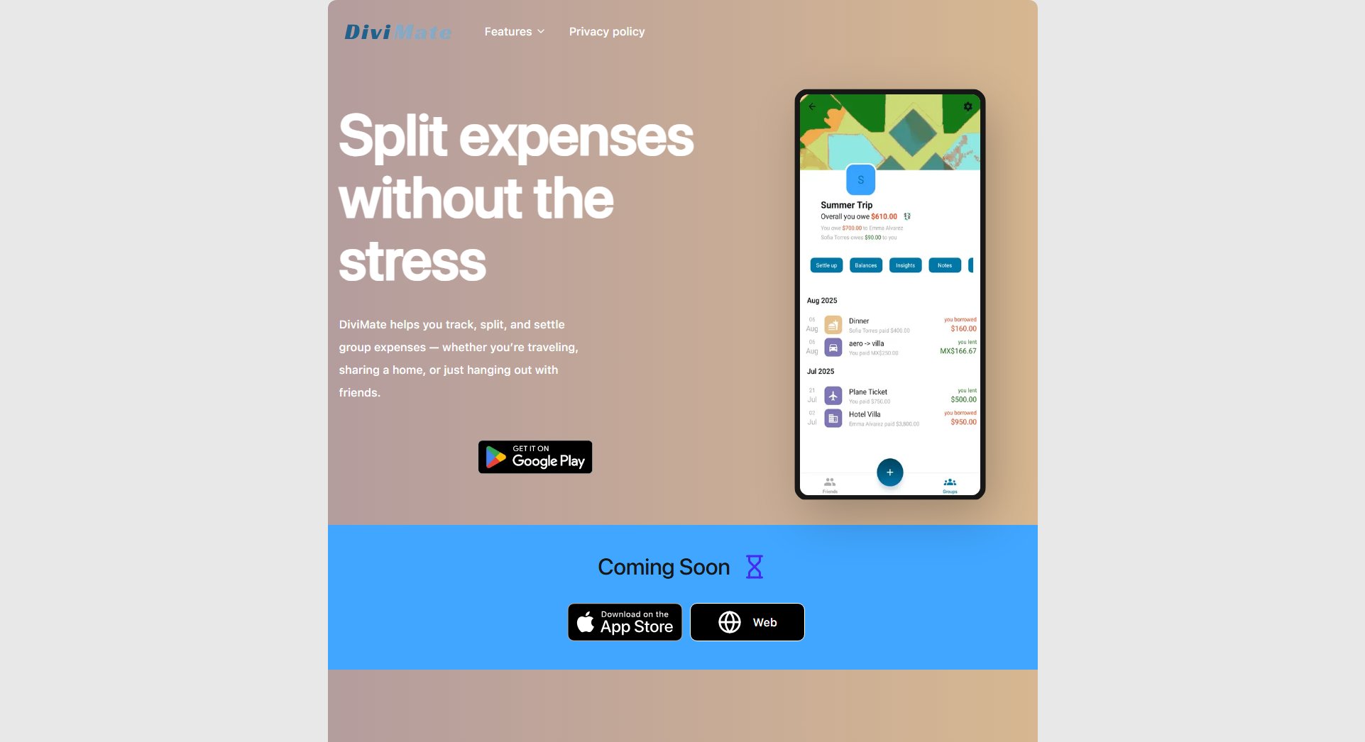 DiviMate DiviMate Interface & Screenshots