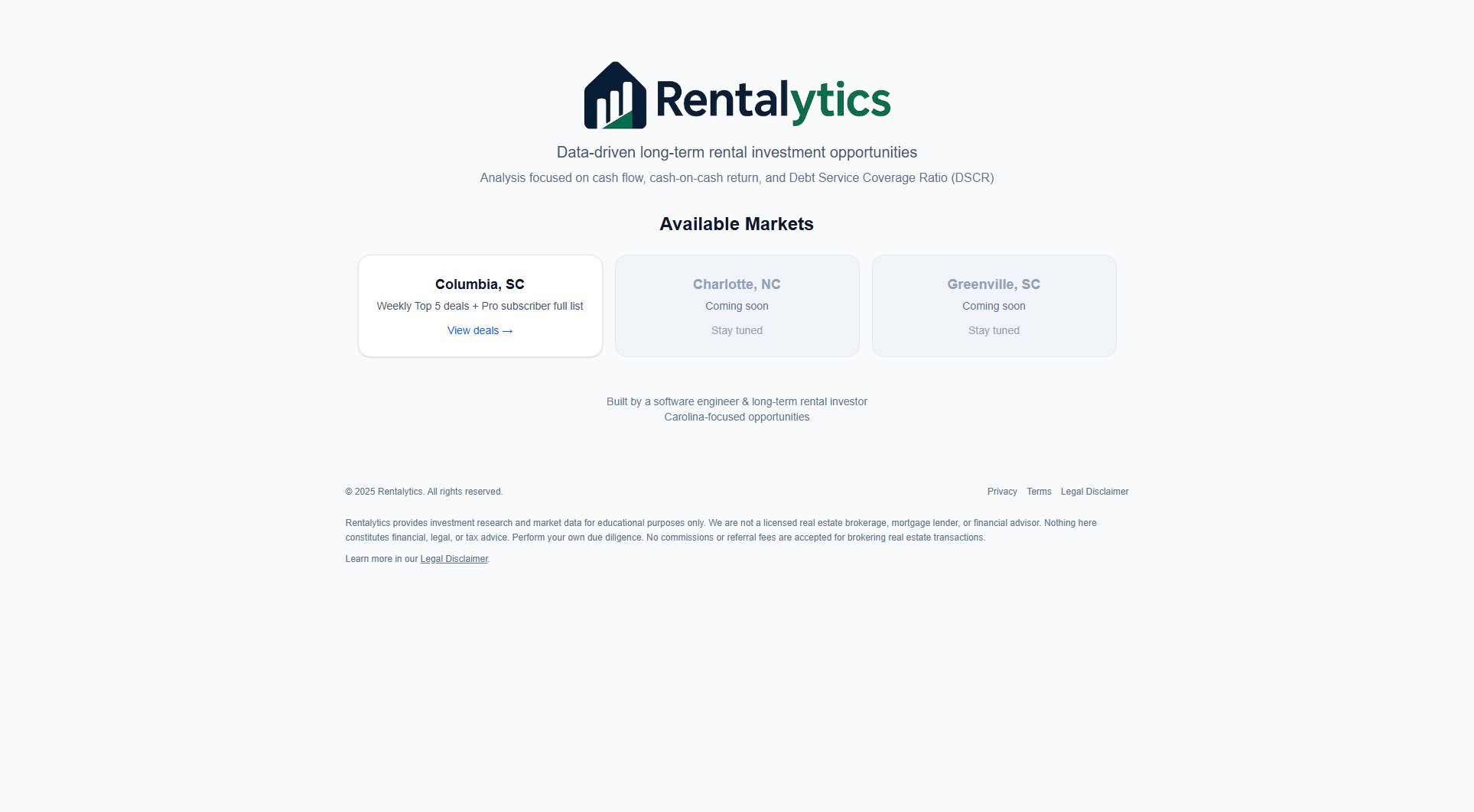 Rentalytics Rentalytics Interface & Screenshots
