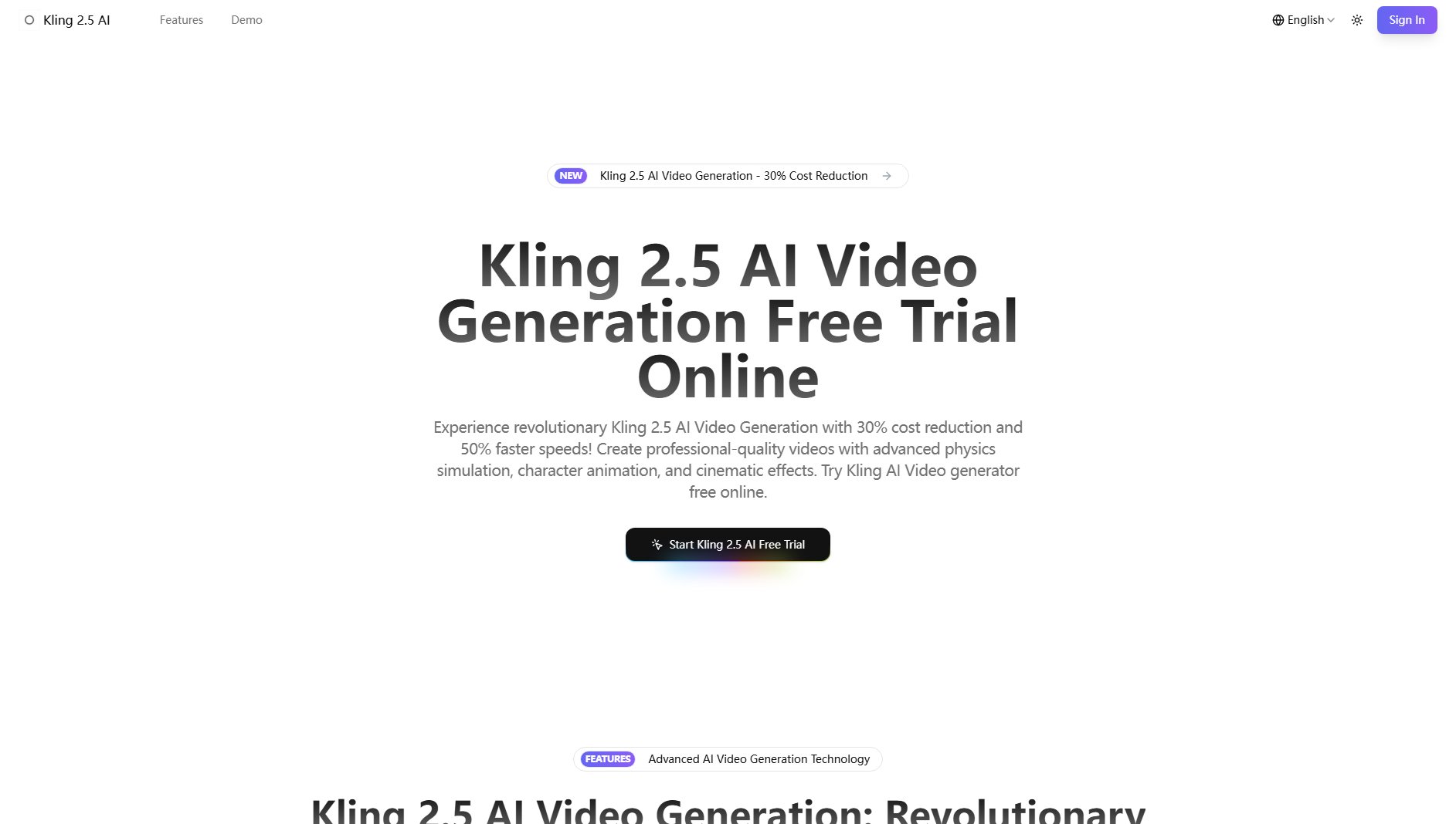 Kling 2.5 AI Kling 2.5 AI Interface & Screenshots