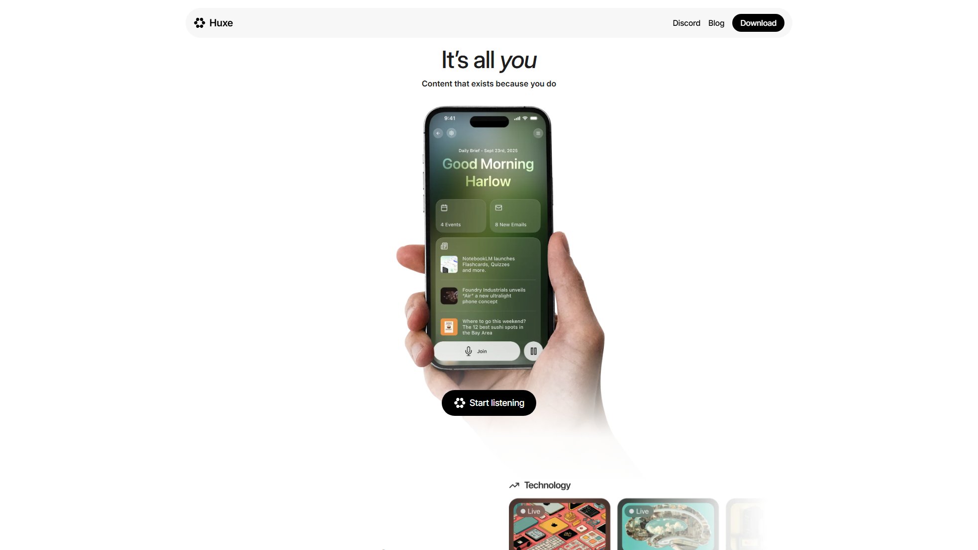 Huxe Huxe Interface & Screenshots Huxe Huxe Interface & Screenshots
