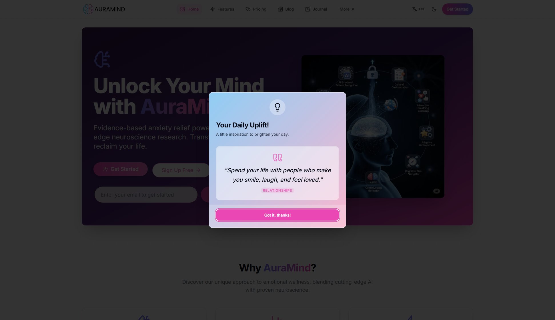 AuraMind AuraMind Interface & Screenshots