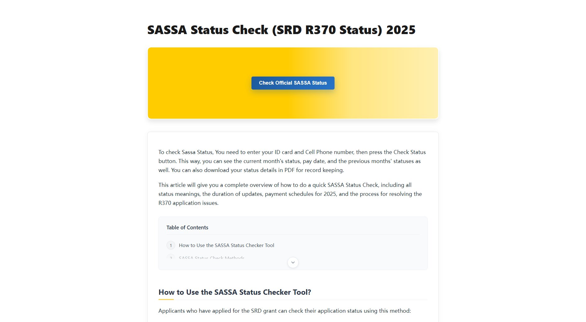 SASSA Status Check SASSA Status Check Interface & Screenshots SASSA Status Check SASSA Status Check Interface & Screenshots