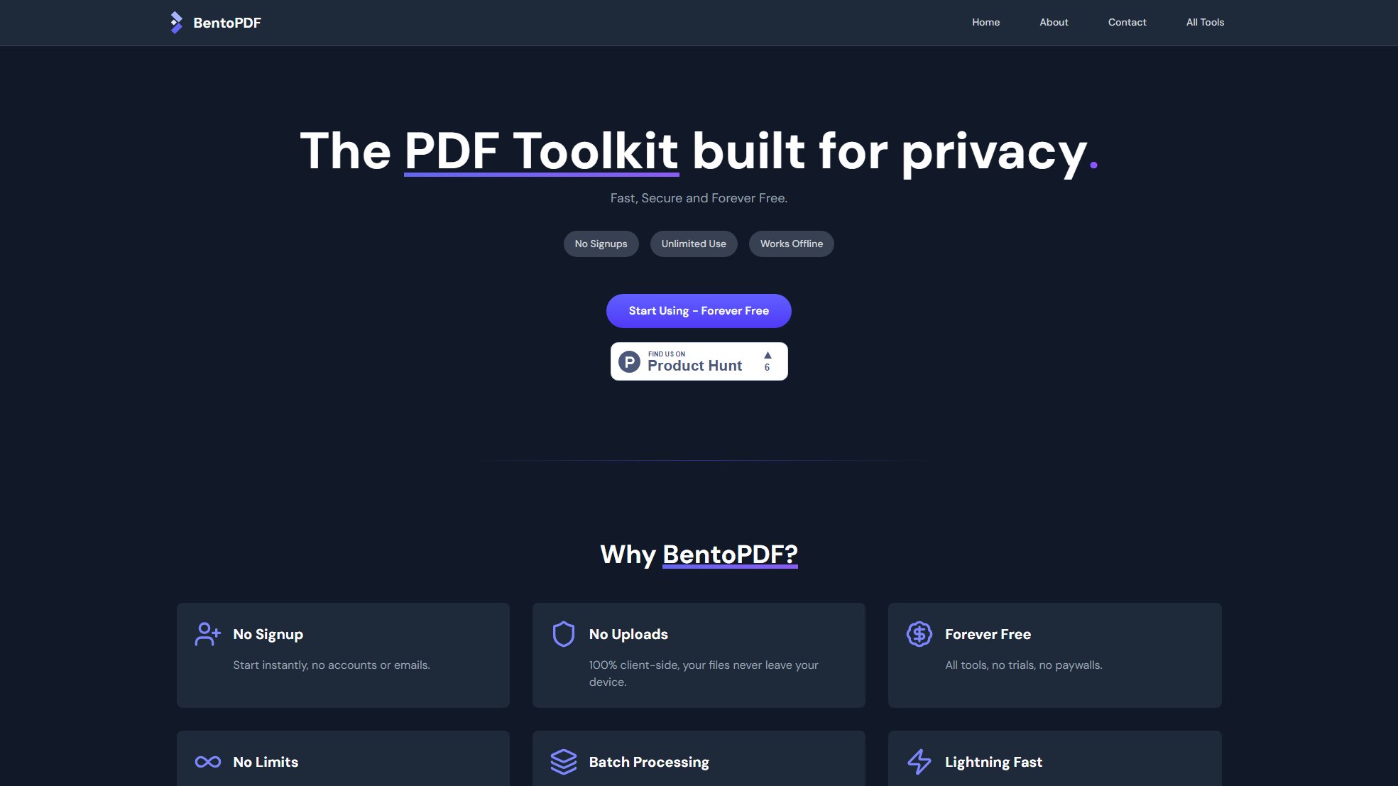 BentoPDF BentoPDF Interface & Screenshots BentoPDF BentoPDF Interface & Screenshots