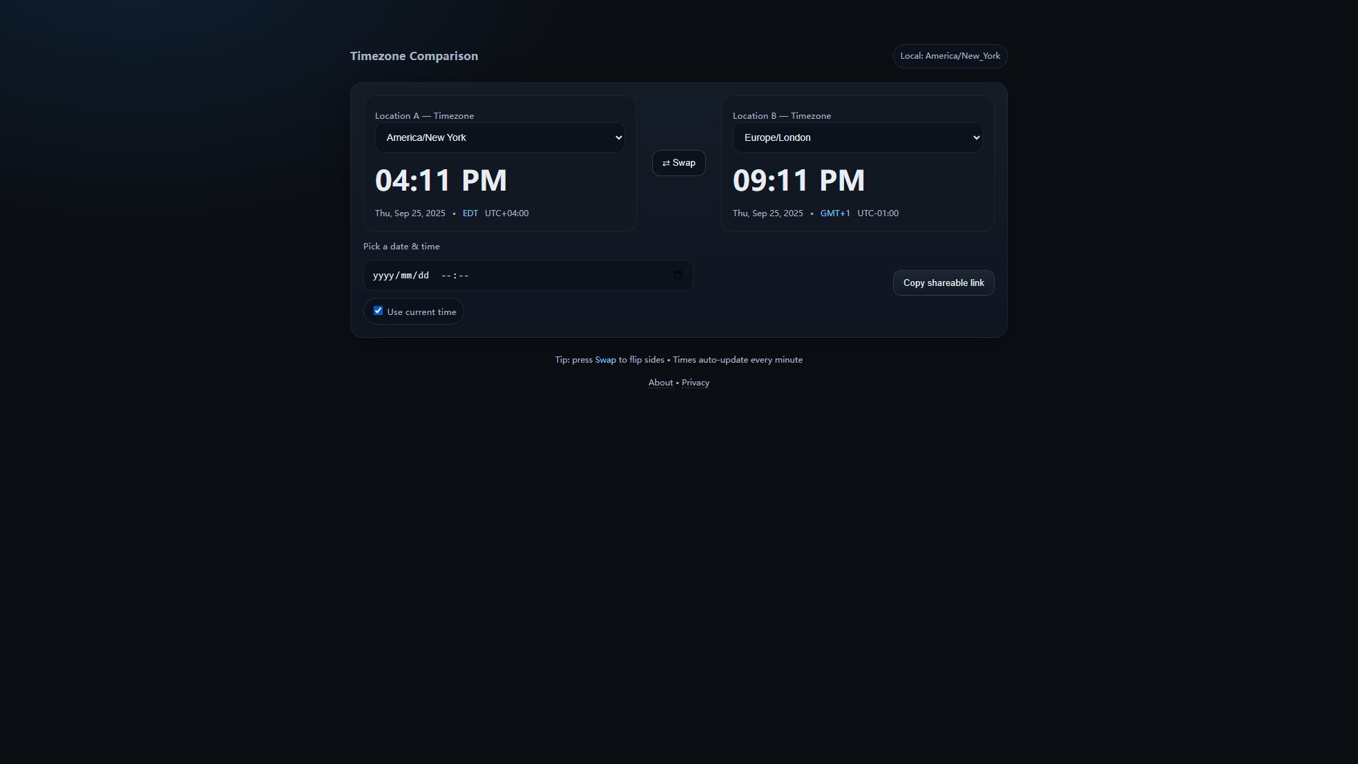 Timezone Comparison Timezone Comparison Interface & Screenshots Timezone Comparison Timezone Comparison Interface & Screenshots