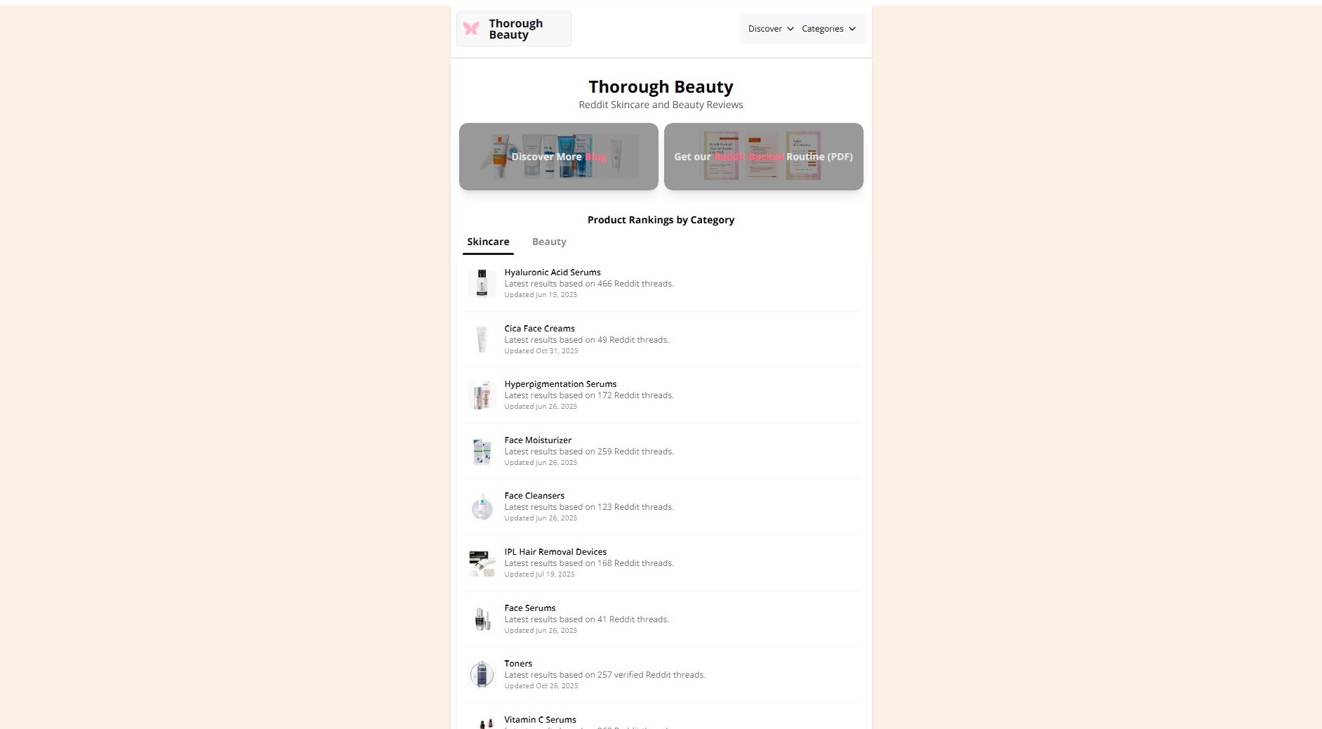 Thorough Beauty Thorough Beauty Interface & Screenshots