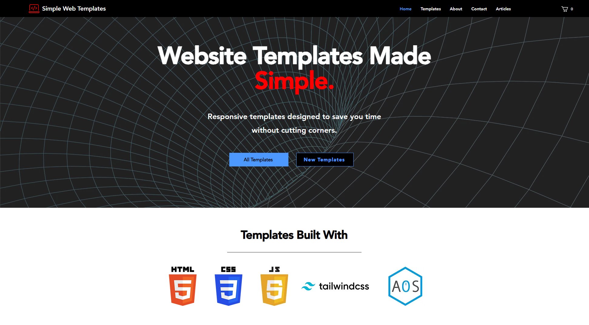 Simple Web Templates Simple Web Templates Interface & Screenshots