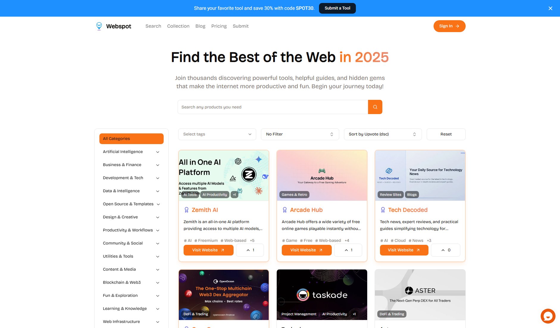 Webspot Webspot Interface & Screenshots