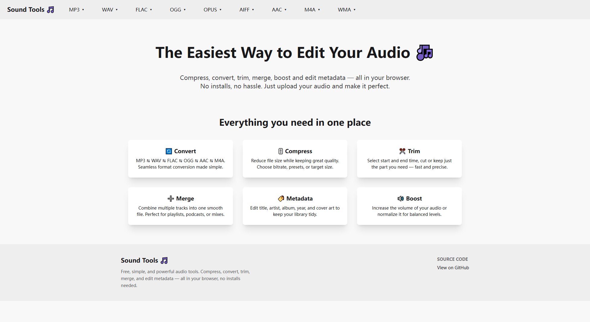 Sound Tools Sound Tools Interface & Screenshots