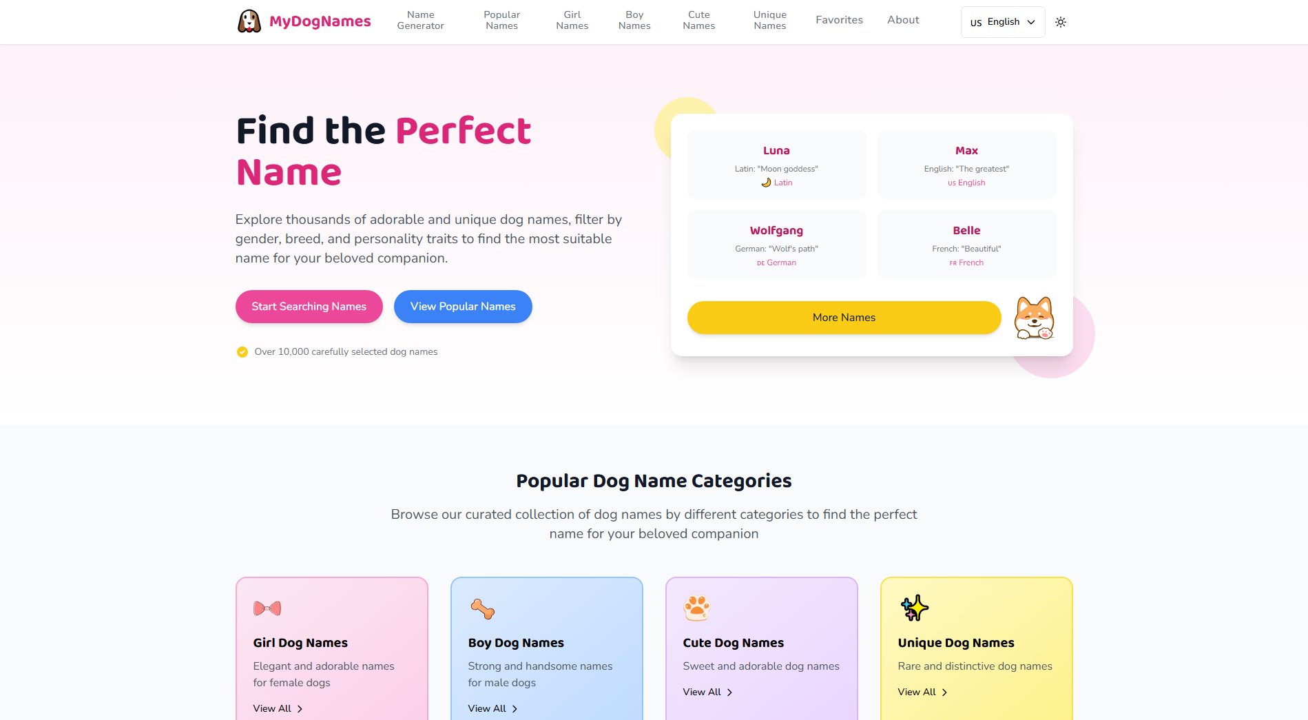 MyDogNames MyDogNames Interface & Screenshots MyDogNames MyDogNames Interface & Screenshots