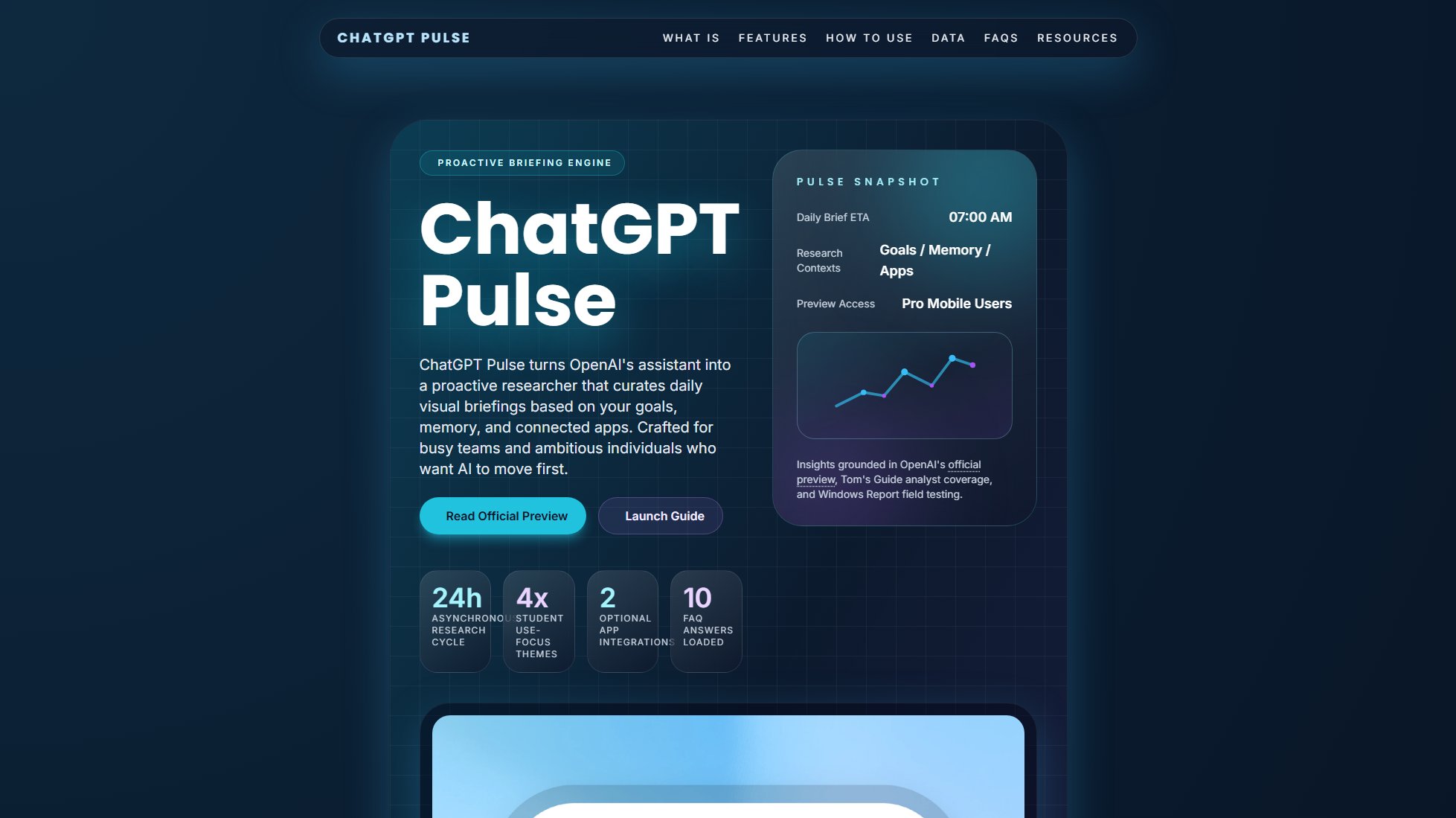 ChatGPT Pulse ChatGPT Pulse Interface & Screenshots