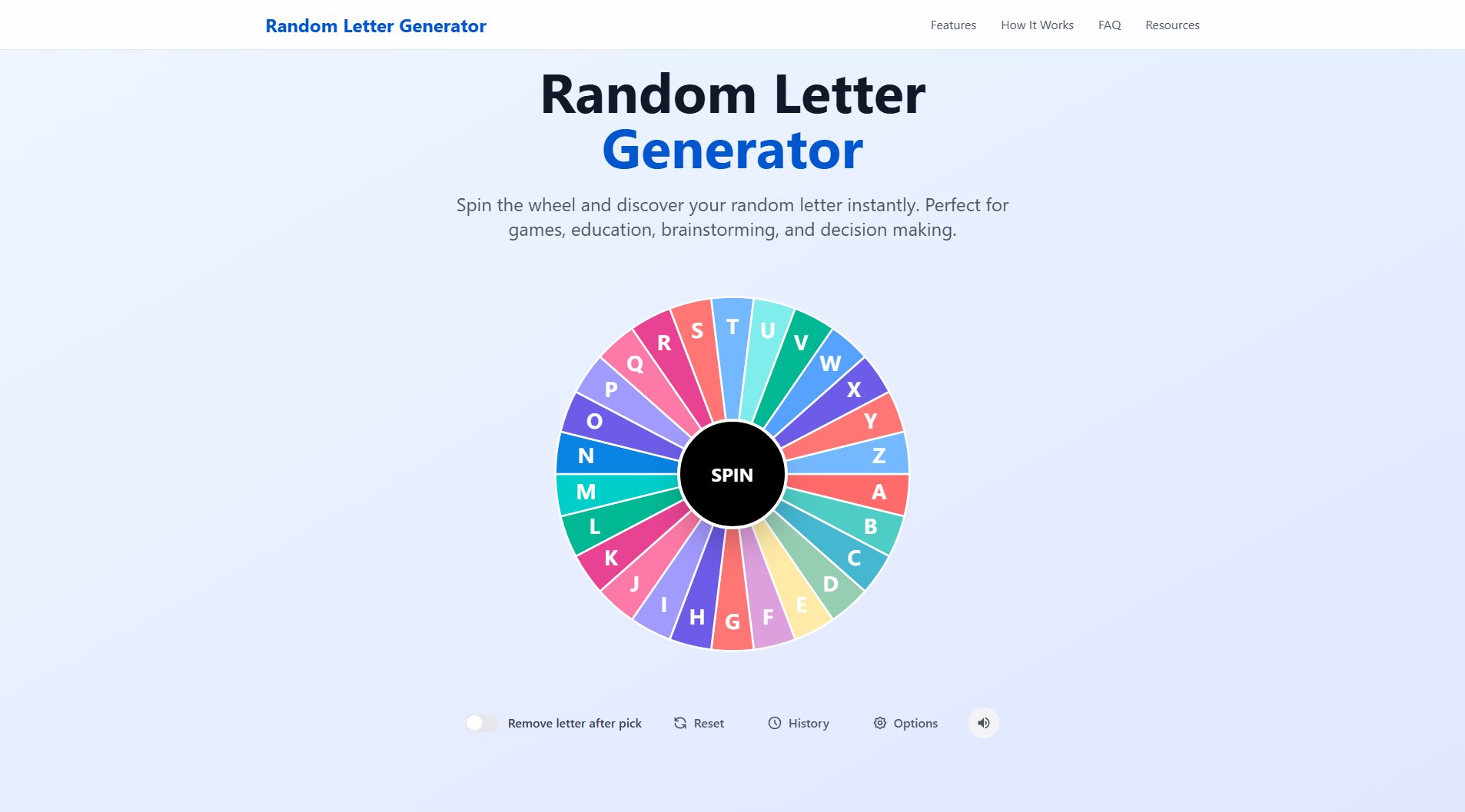 Random Letter Generator Random Letter Generator Interface & Screenshots