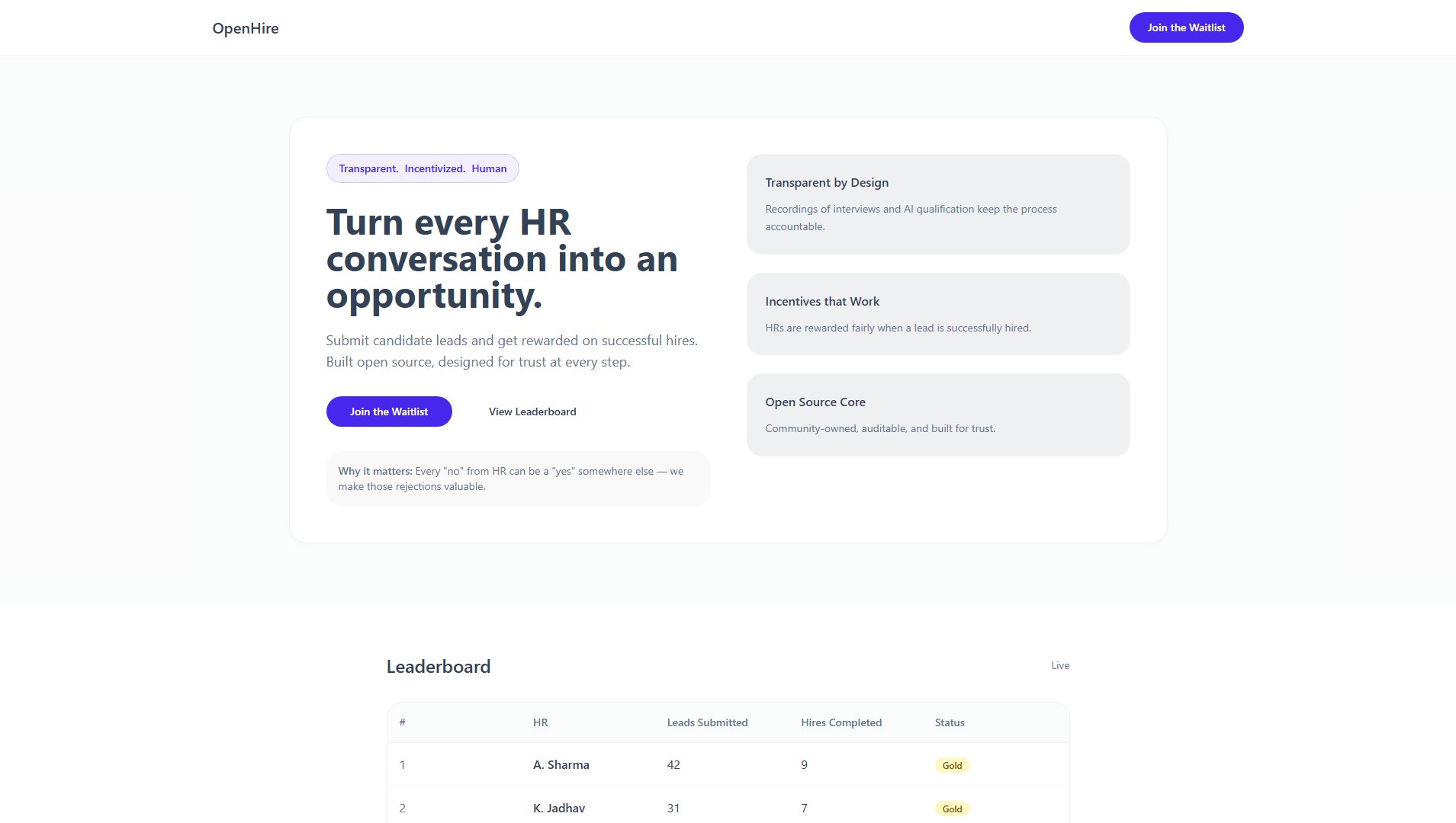 Openhire Openhire Interface & Screenshots Openhire Openhire Interface & Screenshots