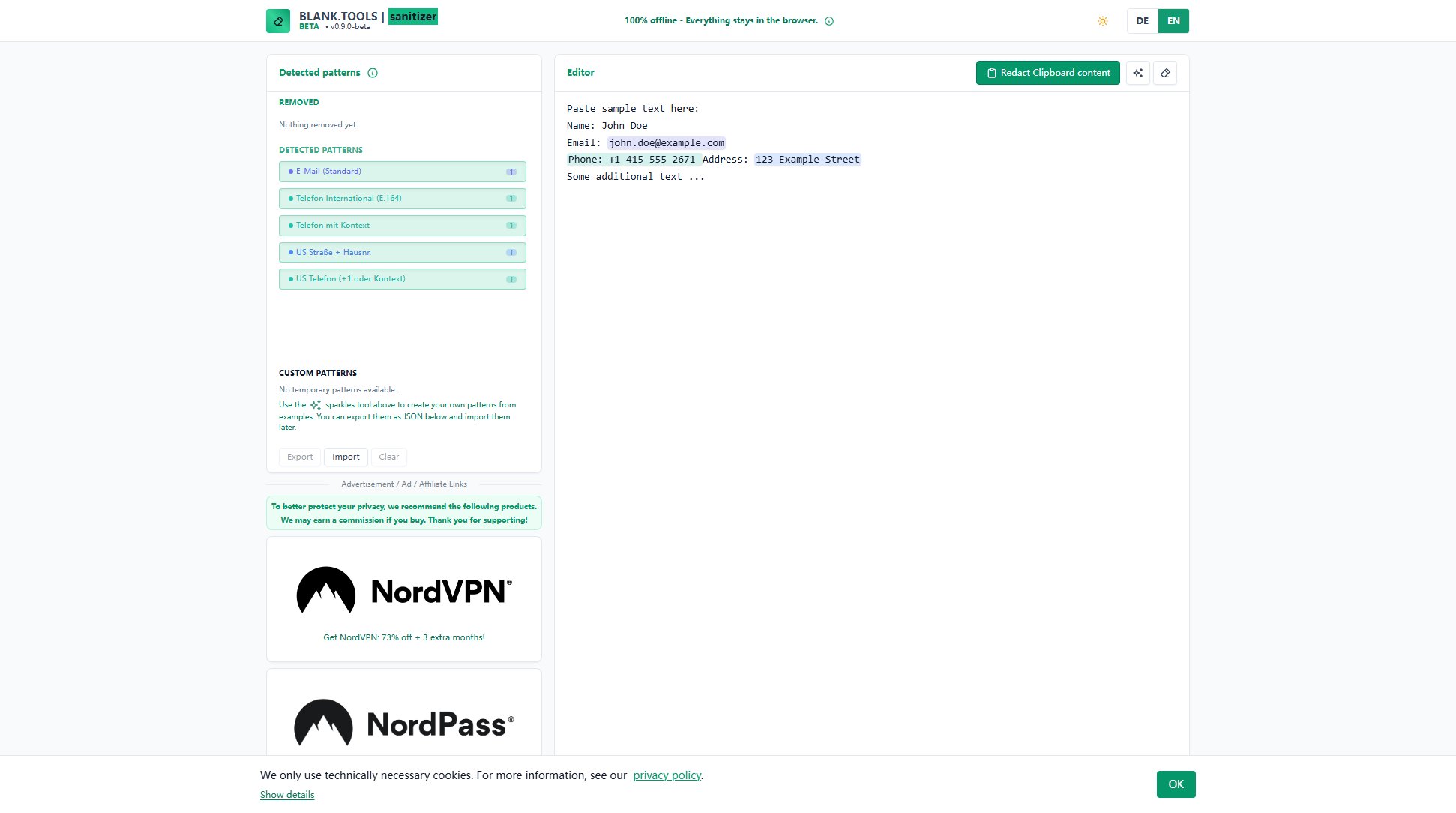 Privacy Redaction Privacy Redaction Interface & Screenshots