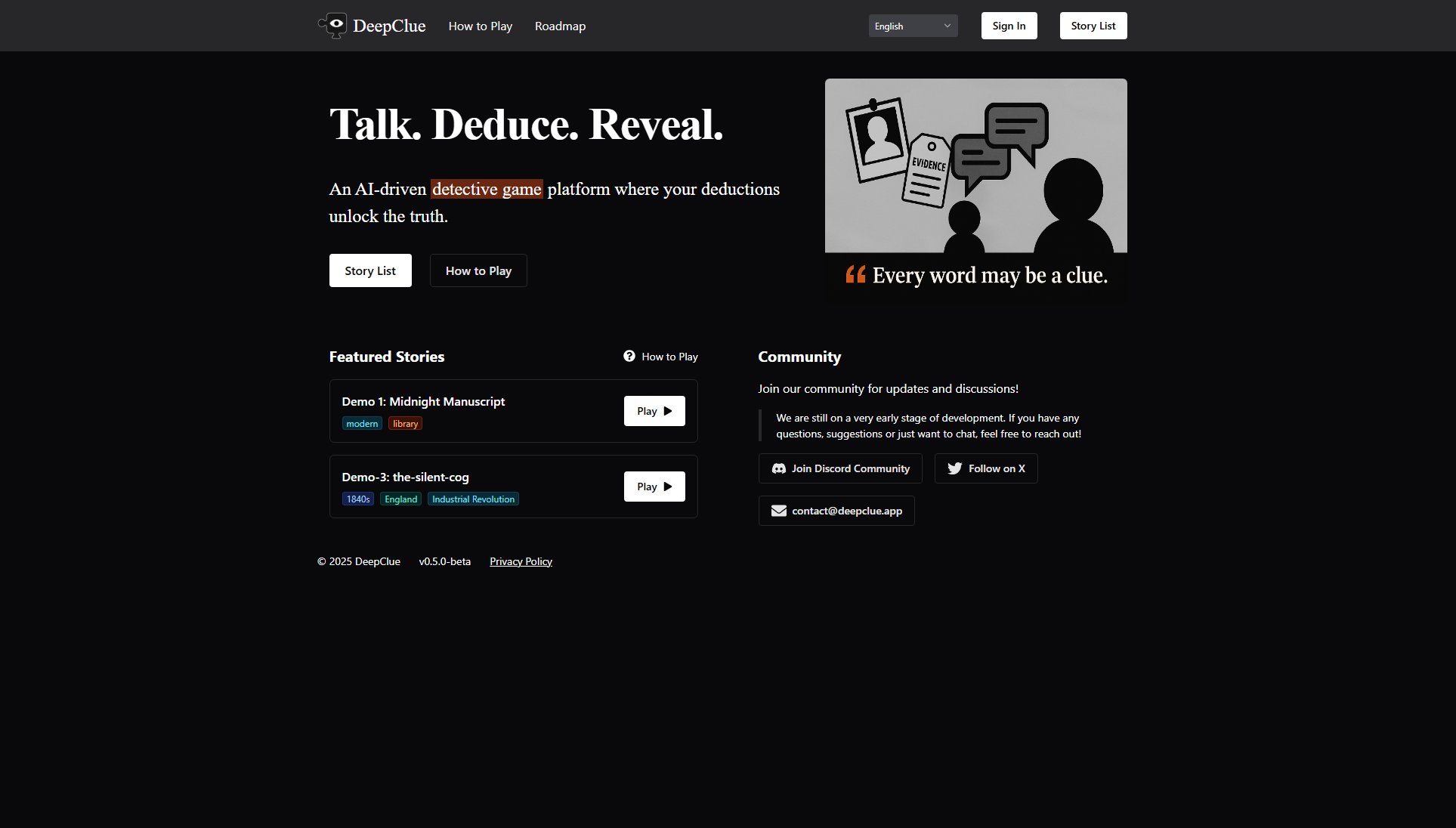 DeepClue DeepClue Interface & Screenshots