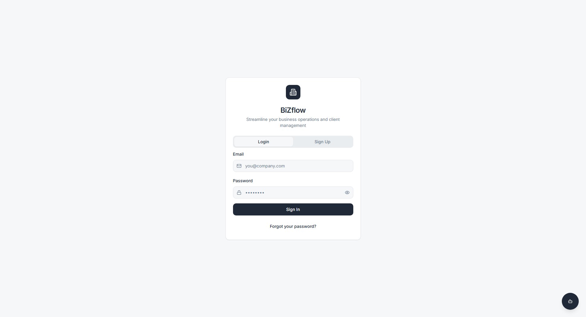 BiZflow BiZflow Interface & Screenshots