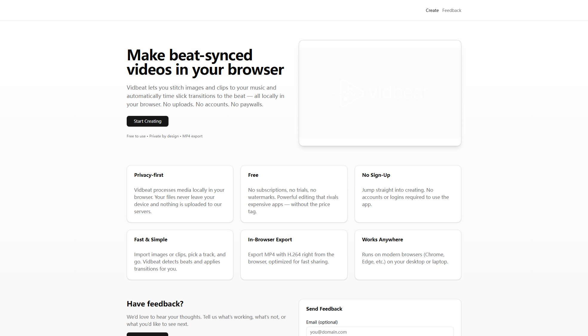 Vidbeat Vidbeat Interface & Screenshots
