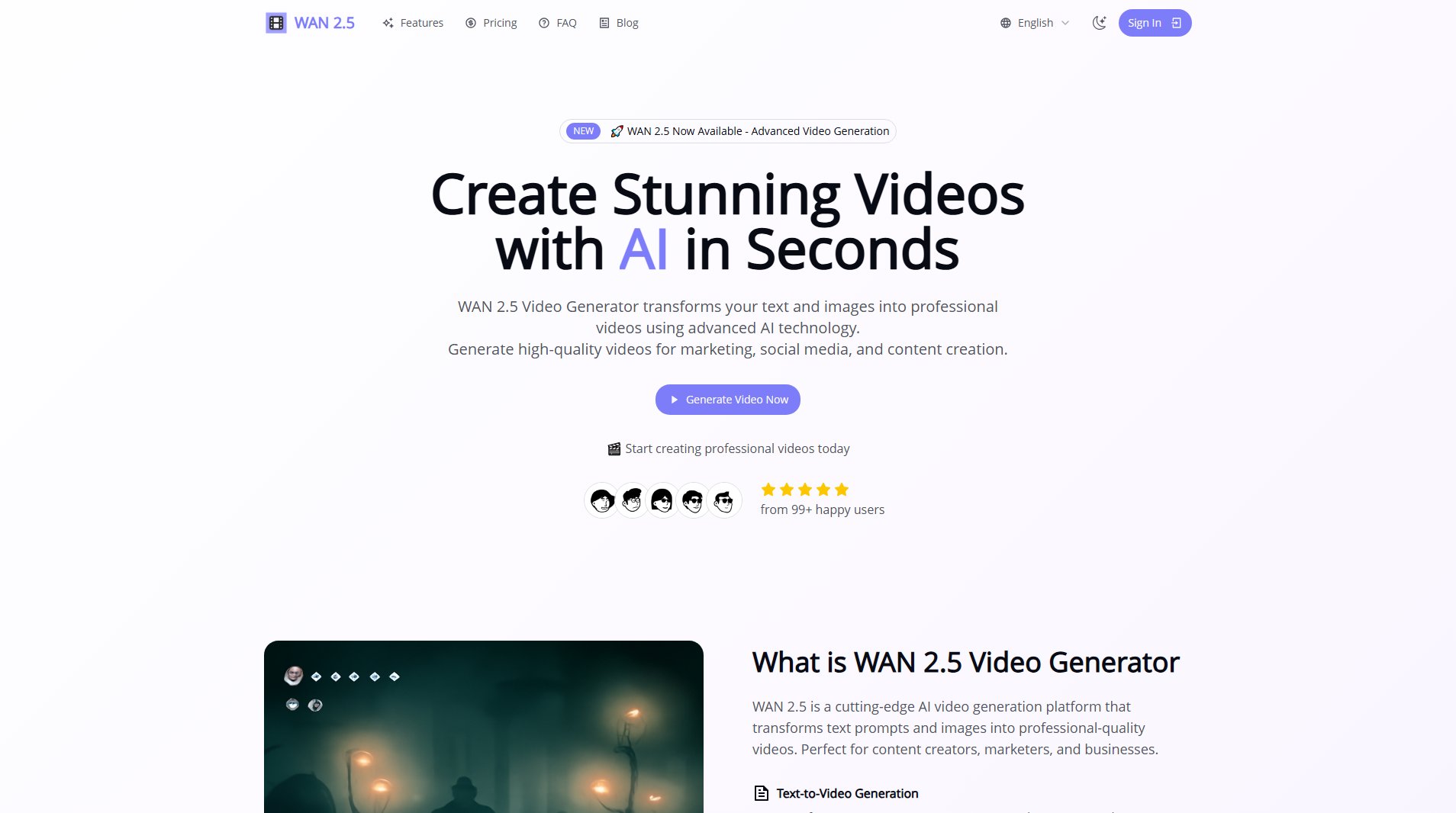WAN 2.5 WAN 2.5 Interface & Screenshots