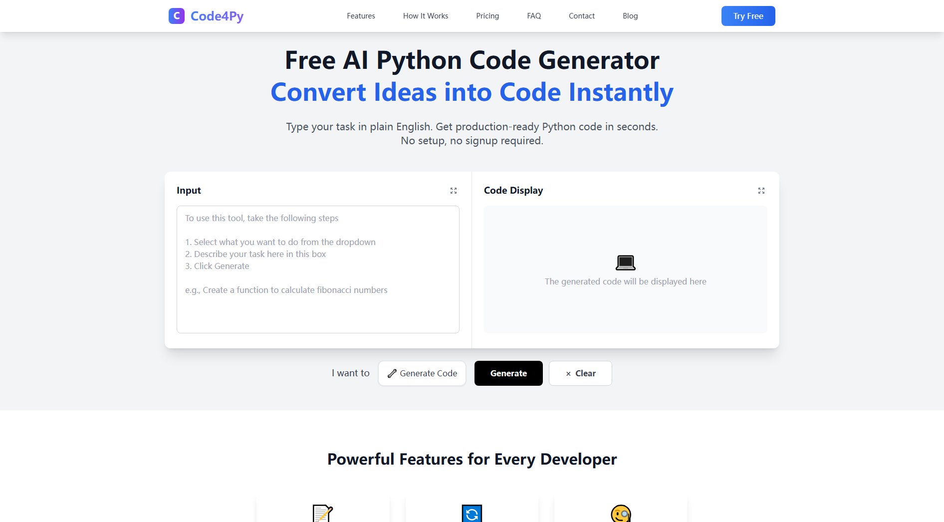 Code4Py Code4Py Interface & Screenshots