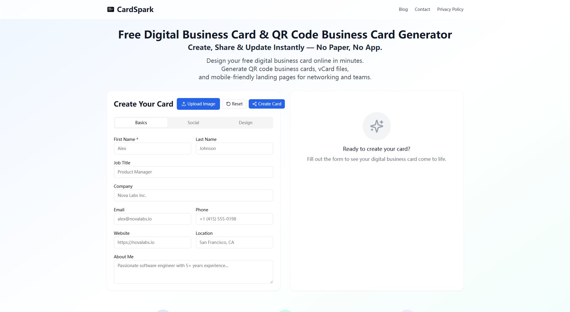 CardSpark CardSpark Interface & Screenshots