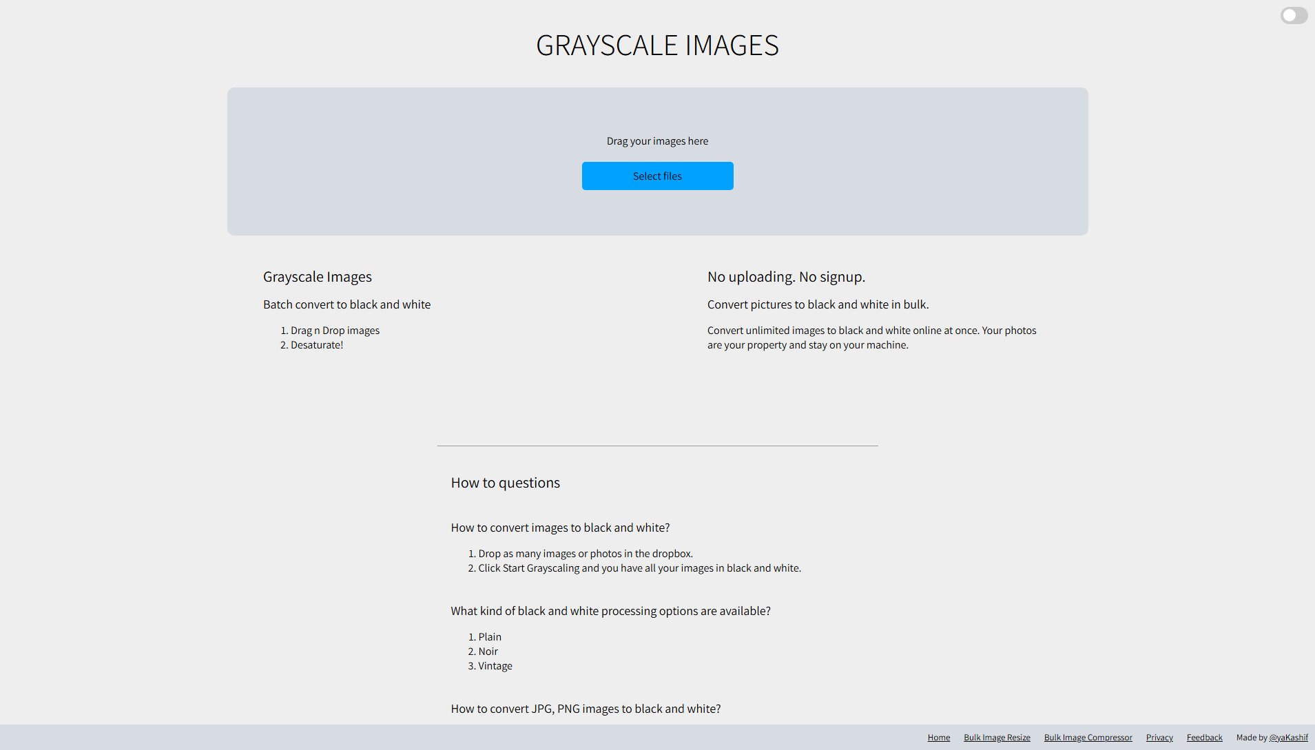 Grayscale Images Grayscale Images Interface & Screenshots