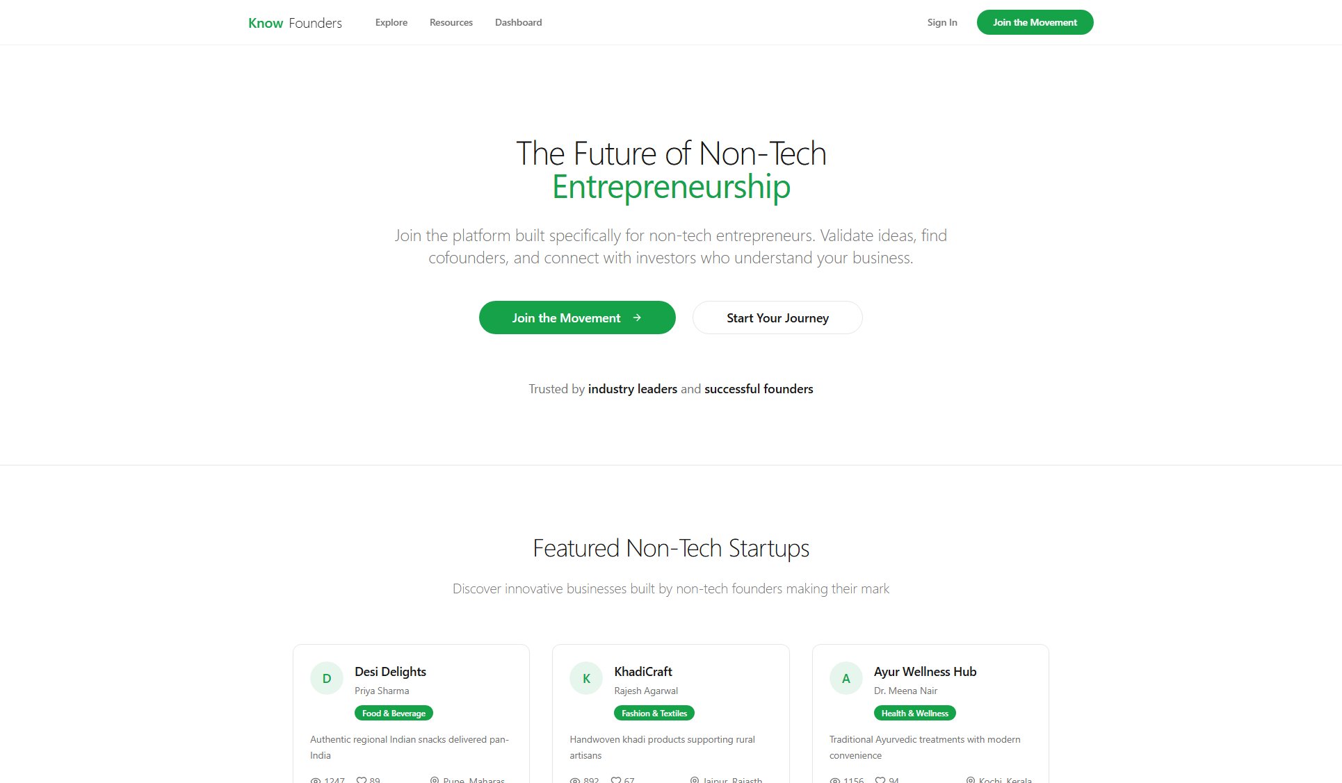 KnowFounders KnowFounders Interface & Screenshots