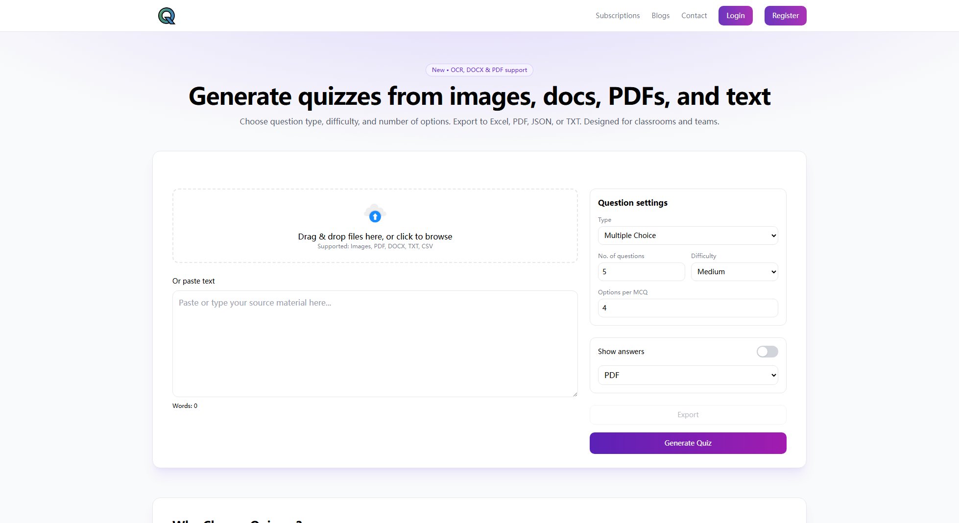 Quizzye Quizzye Interface & Screenshots