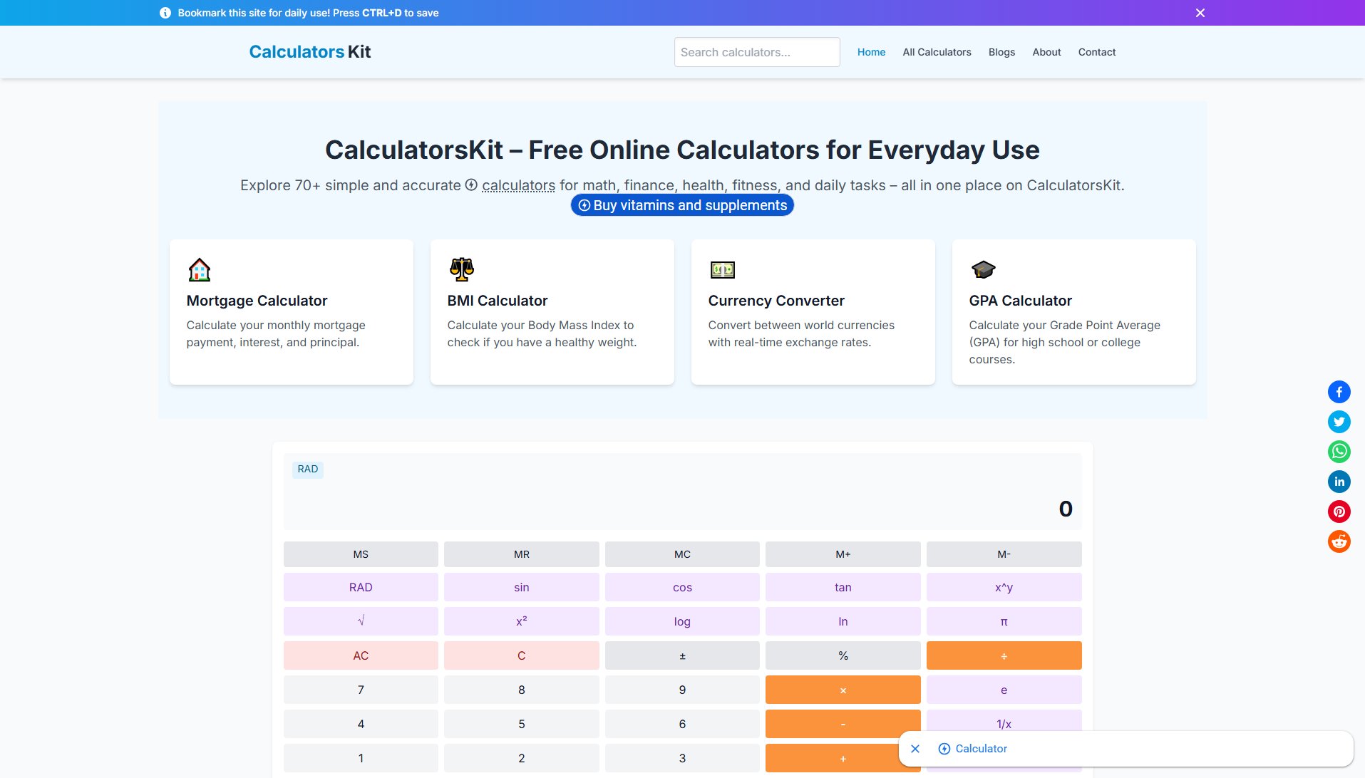CalculatorsKit CalculatorsKit Interface & Screenshots CalculatorsKit CalculatorsKit Interface & Screenshots