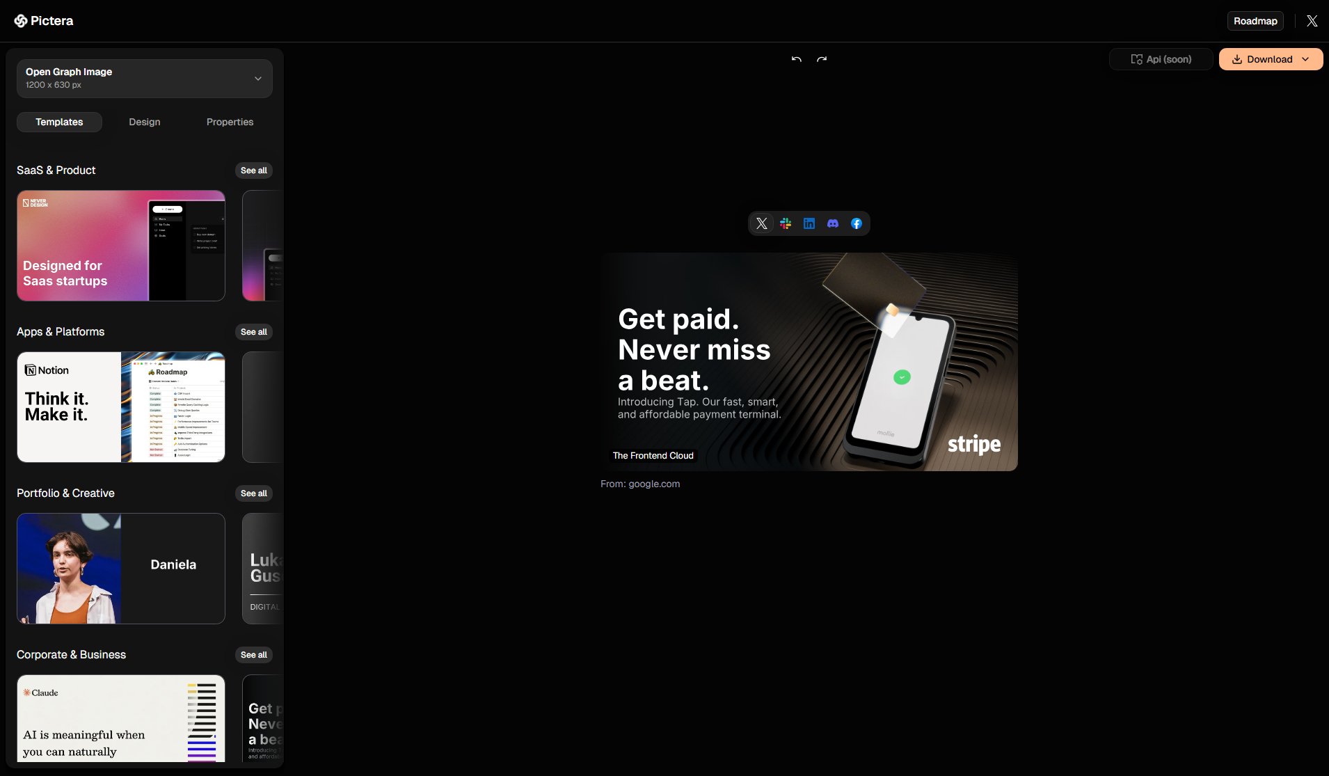 Pictera Pictera Interface & Screenshots