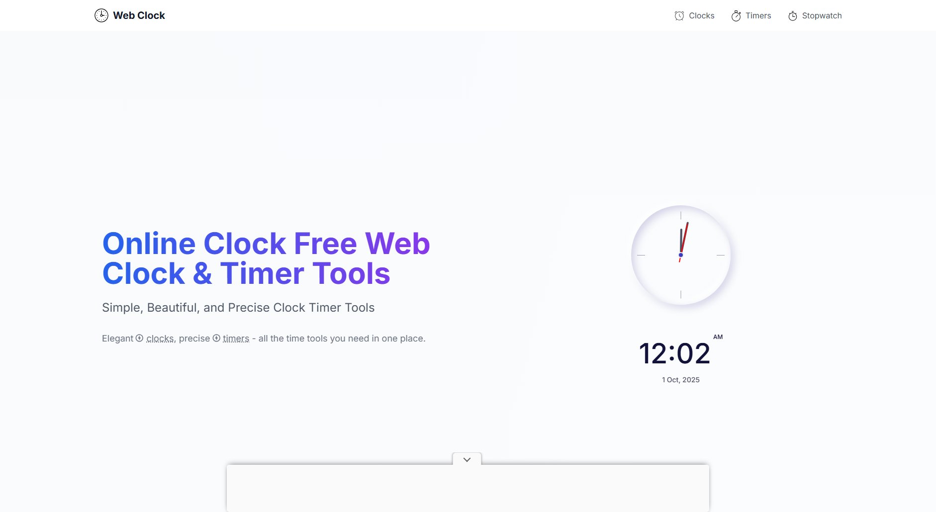 Online Clock Online Clock Interface & Screenshots