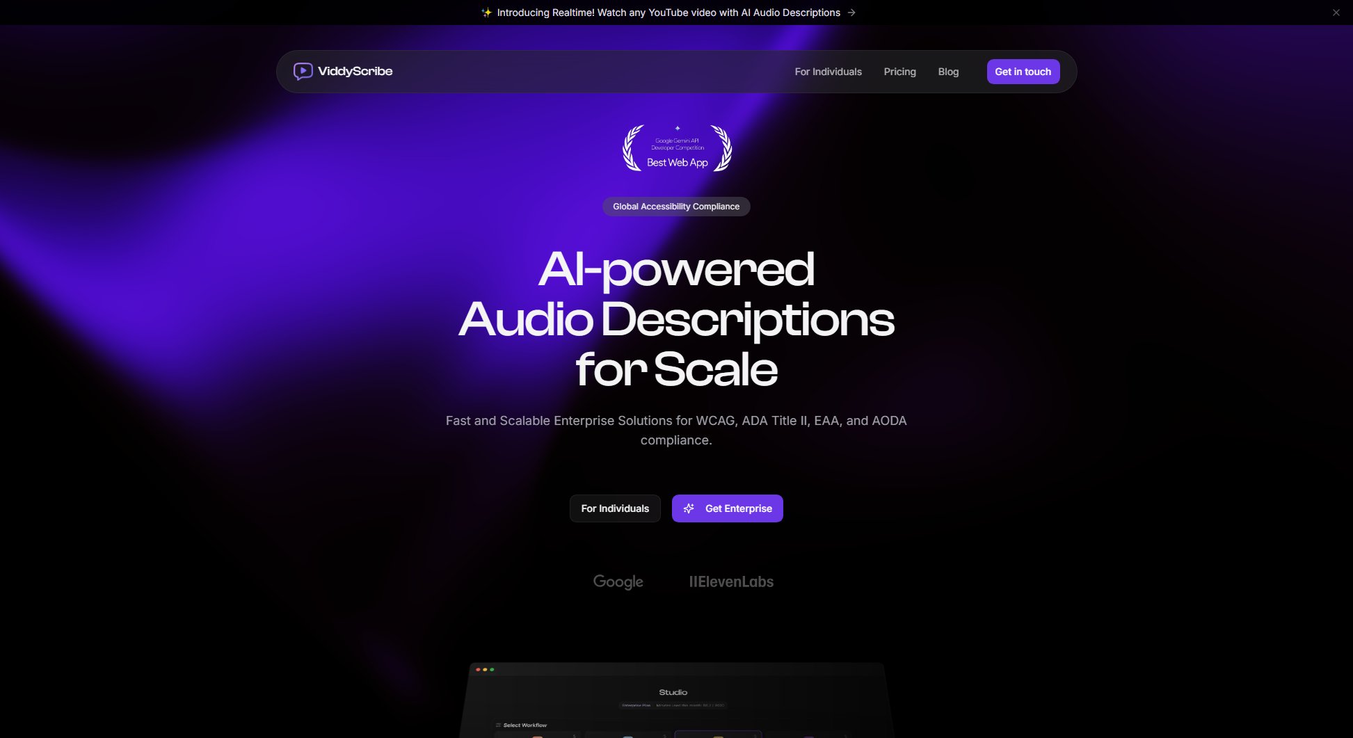 ViddyScribe ViddyScribe Interface & Screenshots