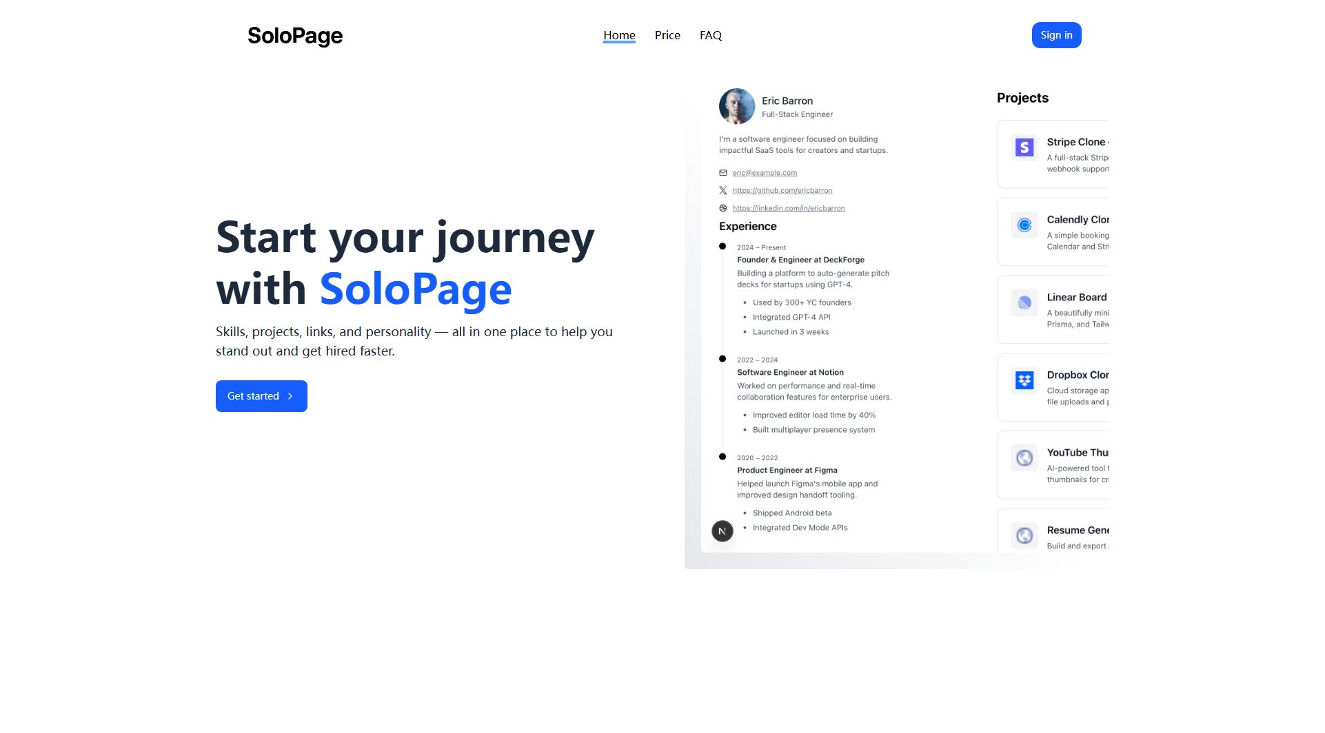 SoloPage SoloPage Interface & Screenshots