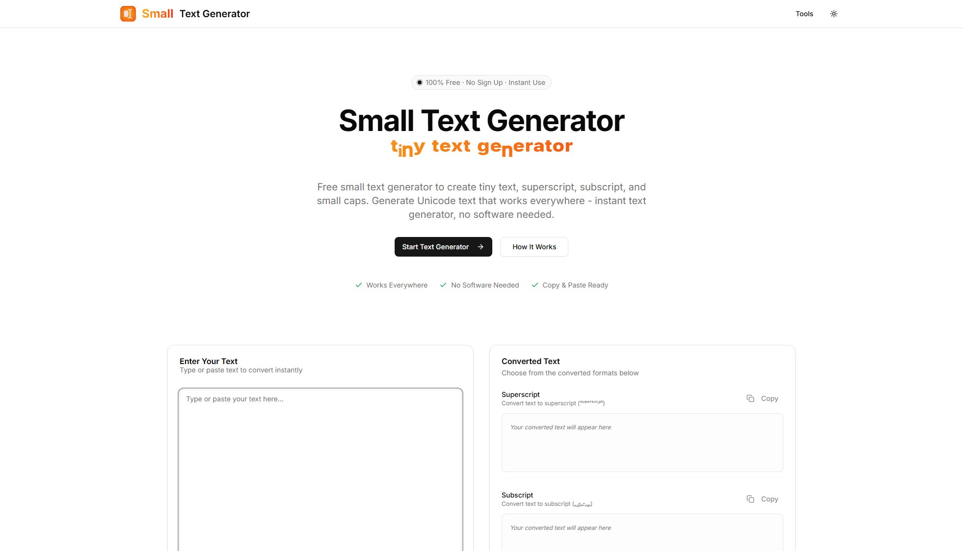 Small Text Generator Small Text Generator Interface & Screenshots